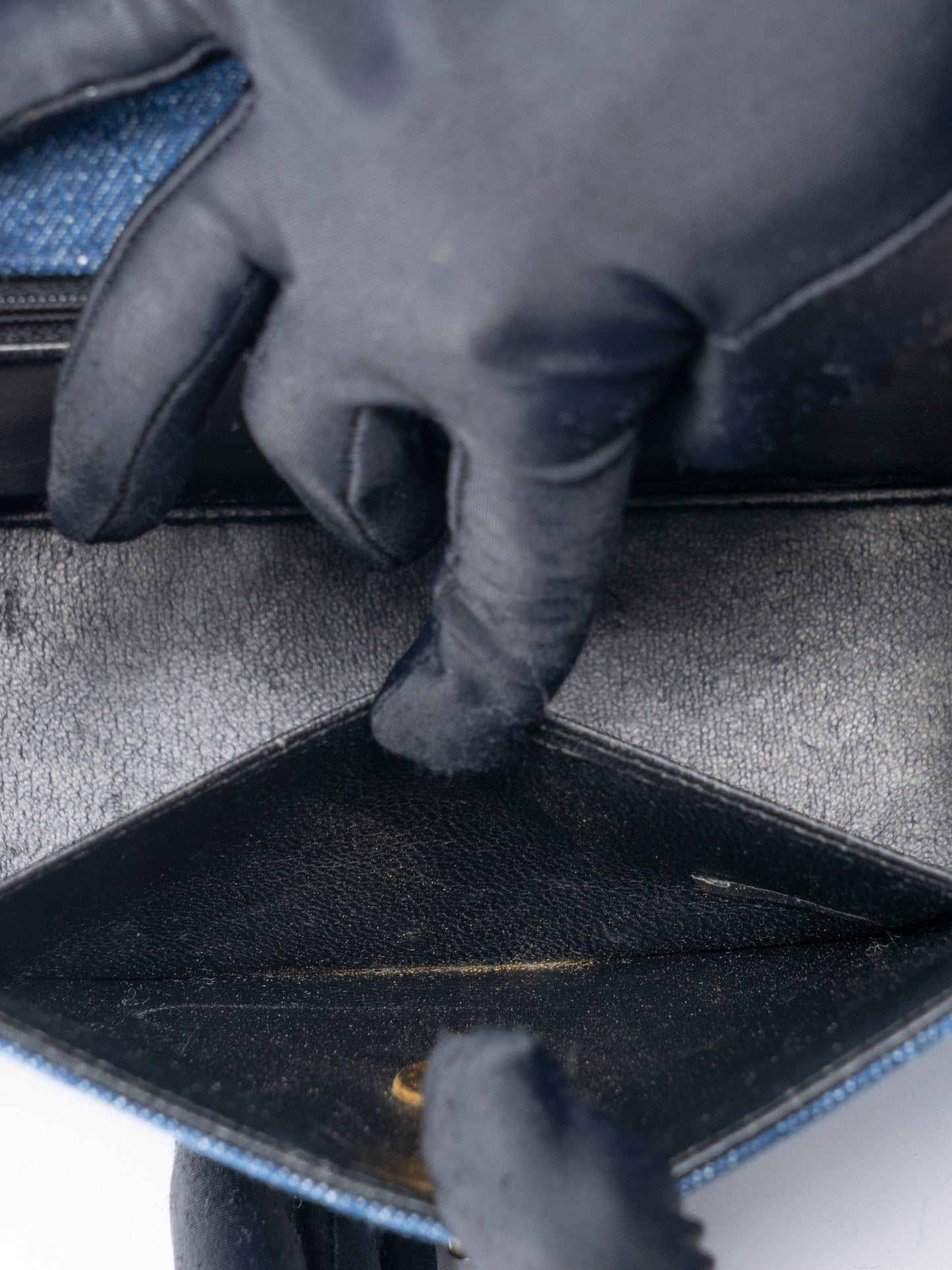 シャネル ココマーク チェーンショルダーバッグ デニム ブルー ゴールド金具