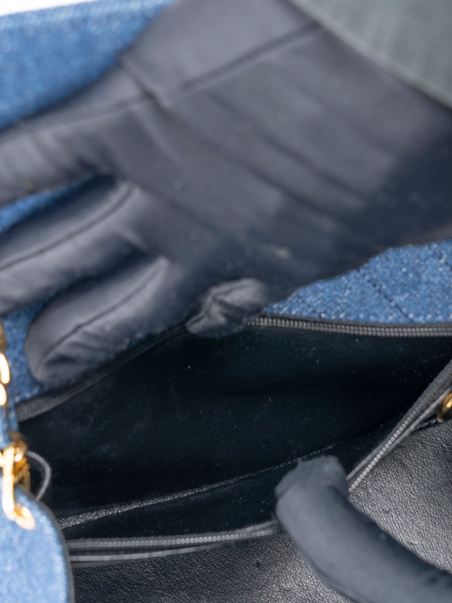 シャネル ココマーク チェーンショルダーバッグ デニム ブルー ゴールド金具