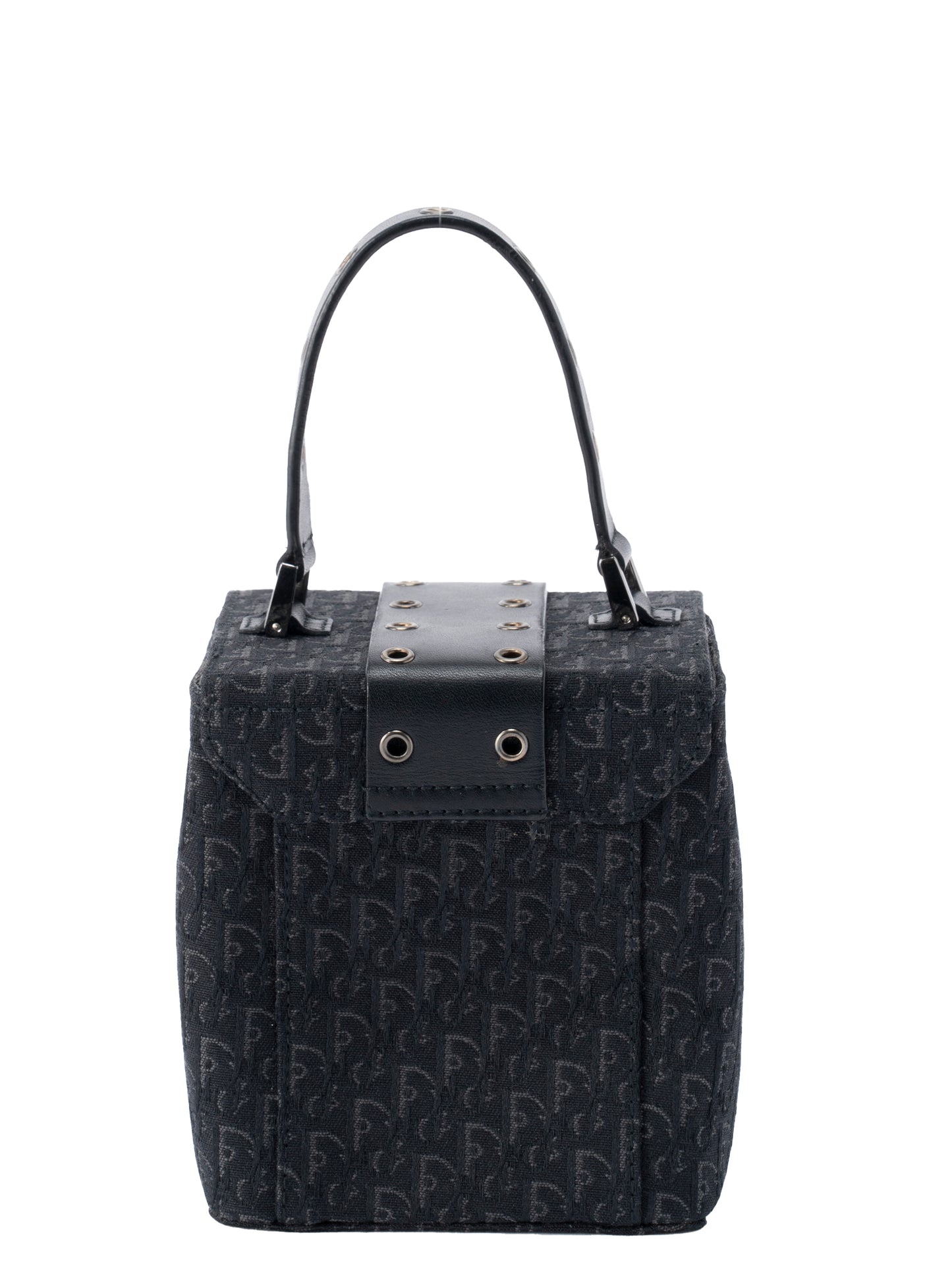 ディオール トロッター バニティバッグ ハンドバッグ キャンバス ブラック シルバー金具