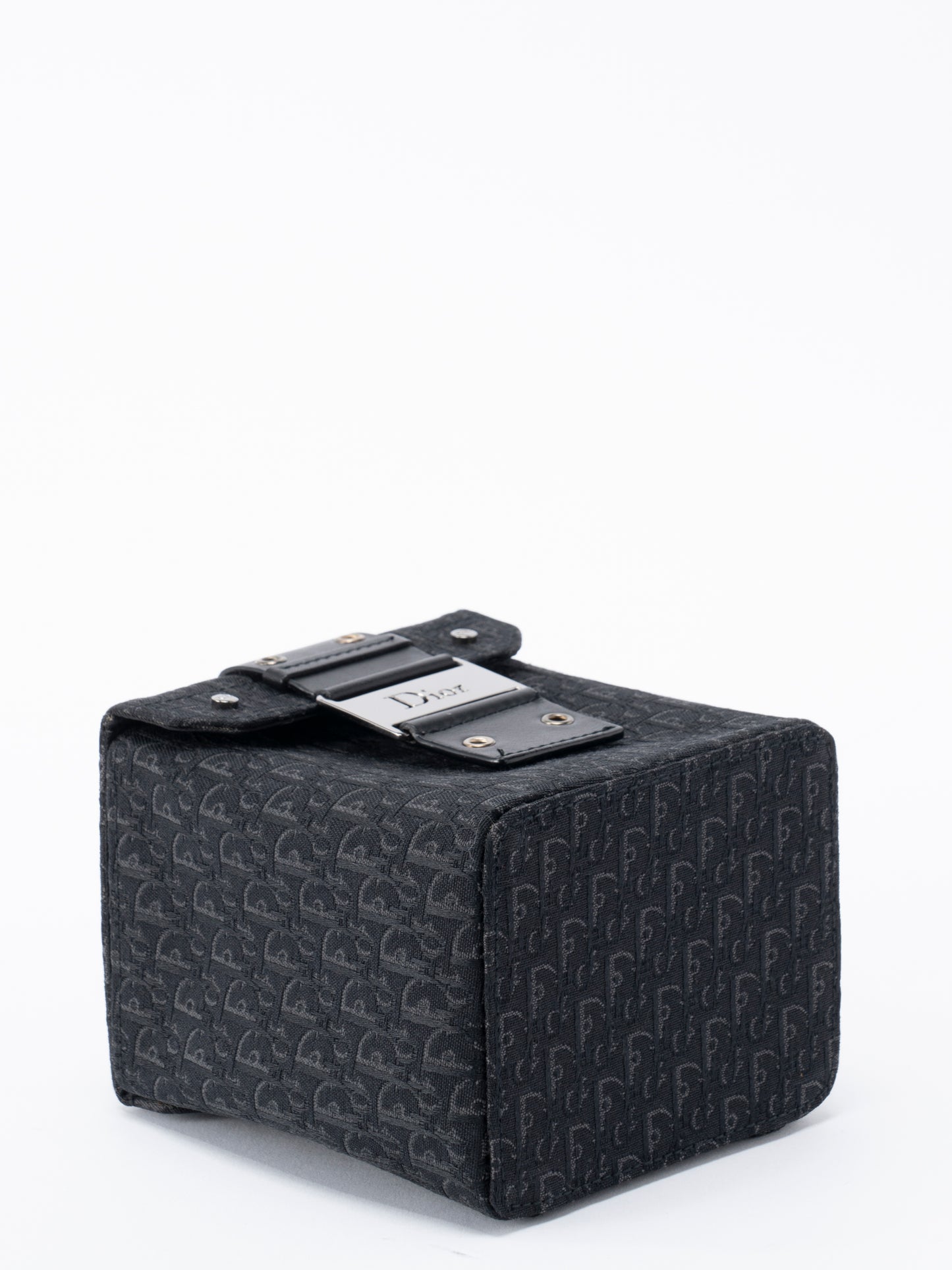 ディオール トロッター バニティバッグ ハンドバッグ キャンバス ブラック シルバー金具