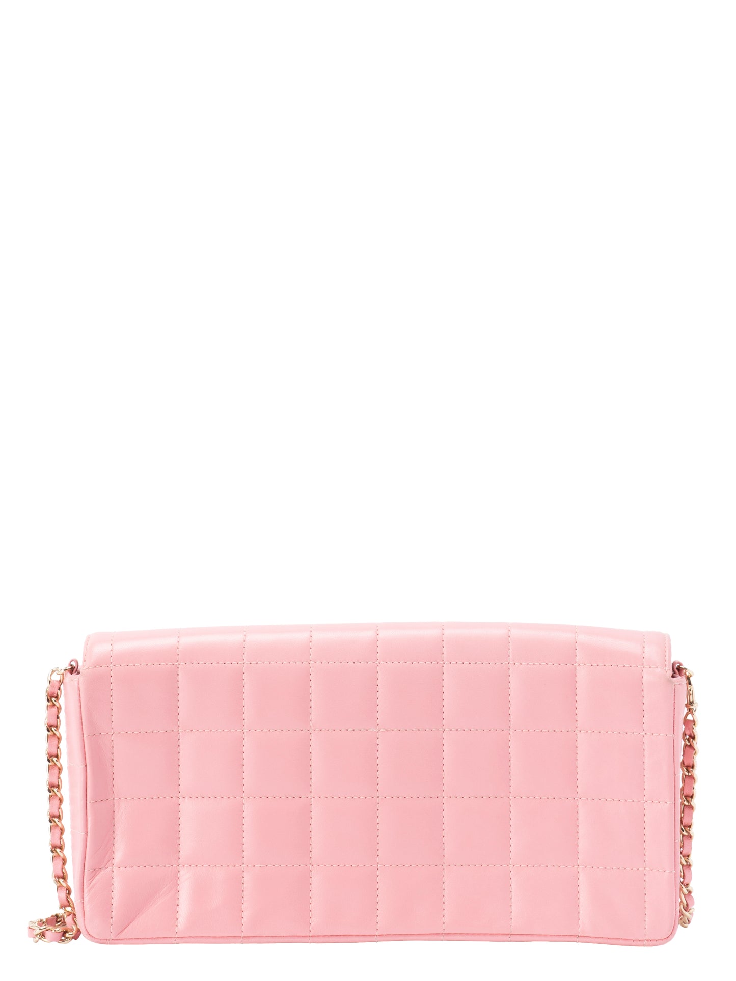 シャネル チョコバー チェーンショルダーバッグ ラムスキン ピンク ゴールド金具