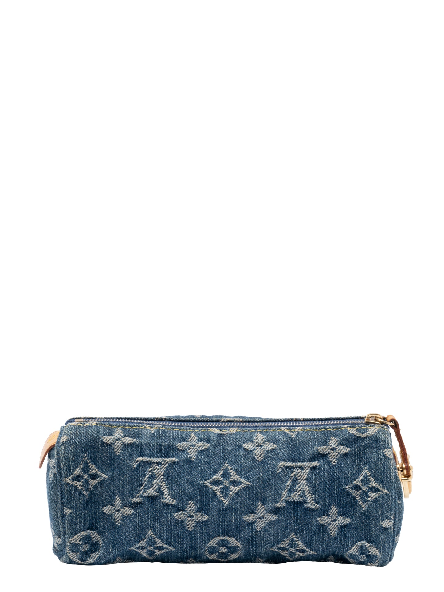 ルイ・ヴィトン M95081 トゥルース スピーディPM ポーチ モノグラムデニム ブルー ゴールド金具