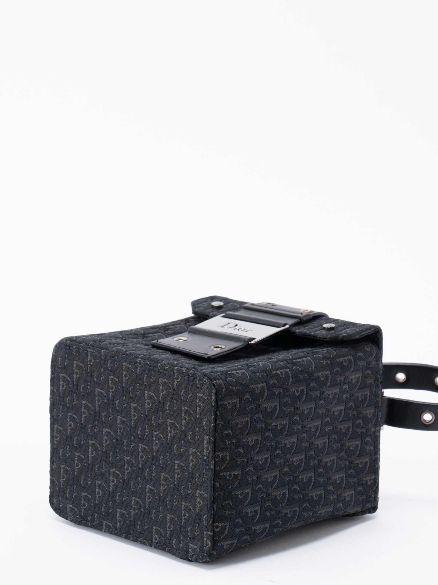 ディオール トロッター バニティバッグ ハンドバッグ キャンバス ブラック シルバー金具