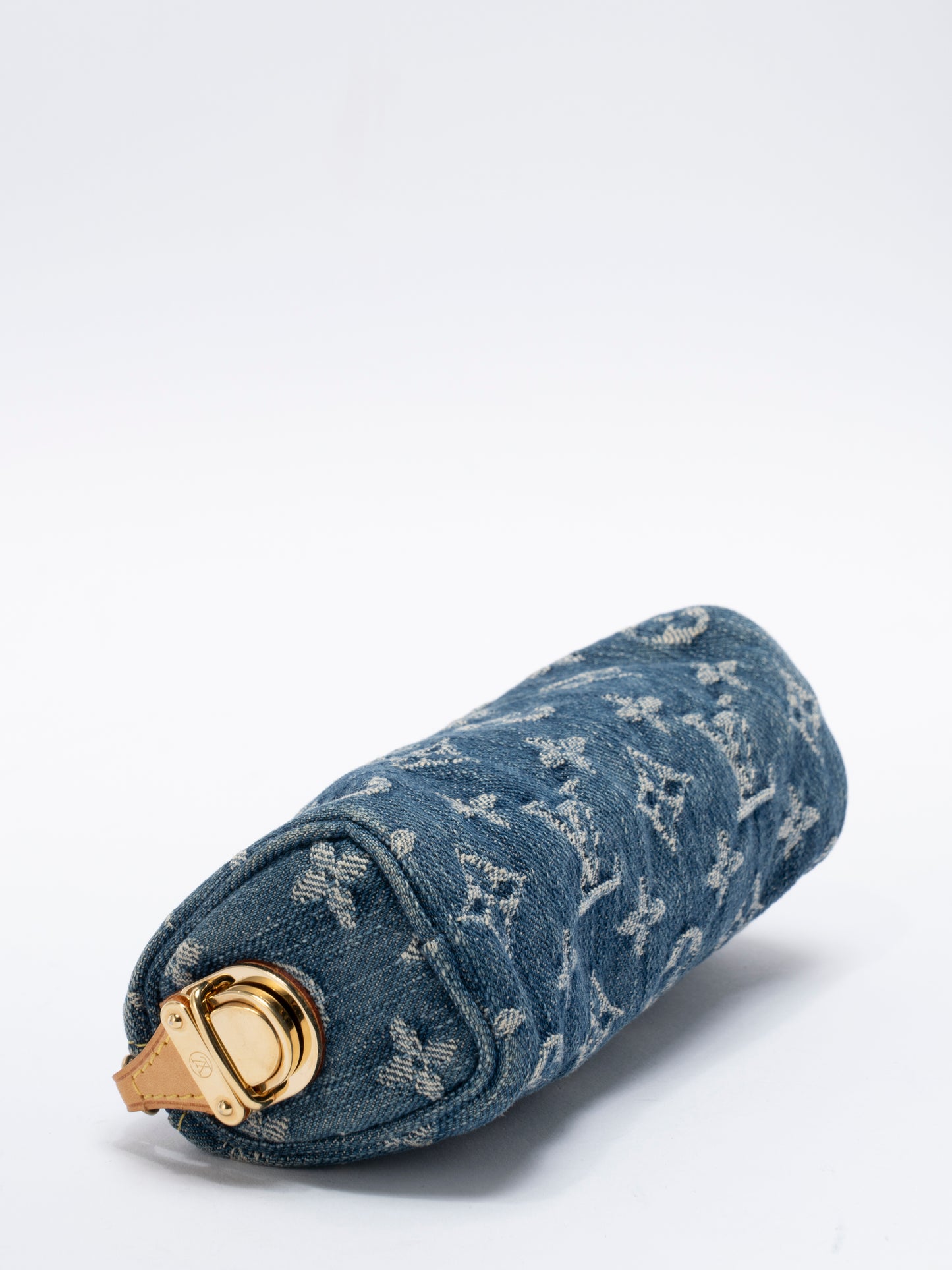 ルイ・ヴィトン M95081 トゥルース スピーディPM ポーチ モノグラムデニム ブルー ゴールド金具