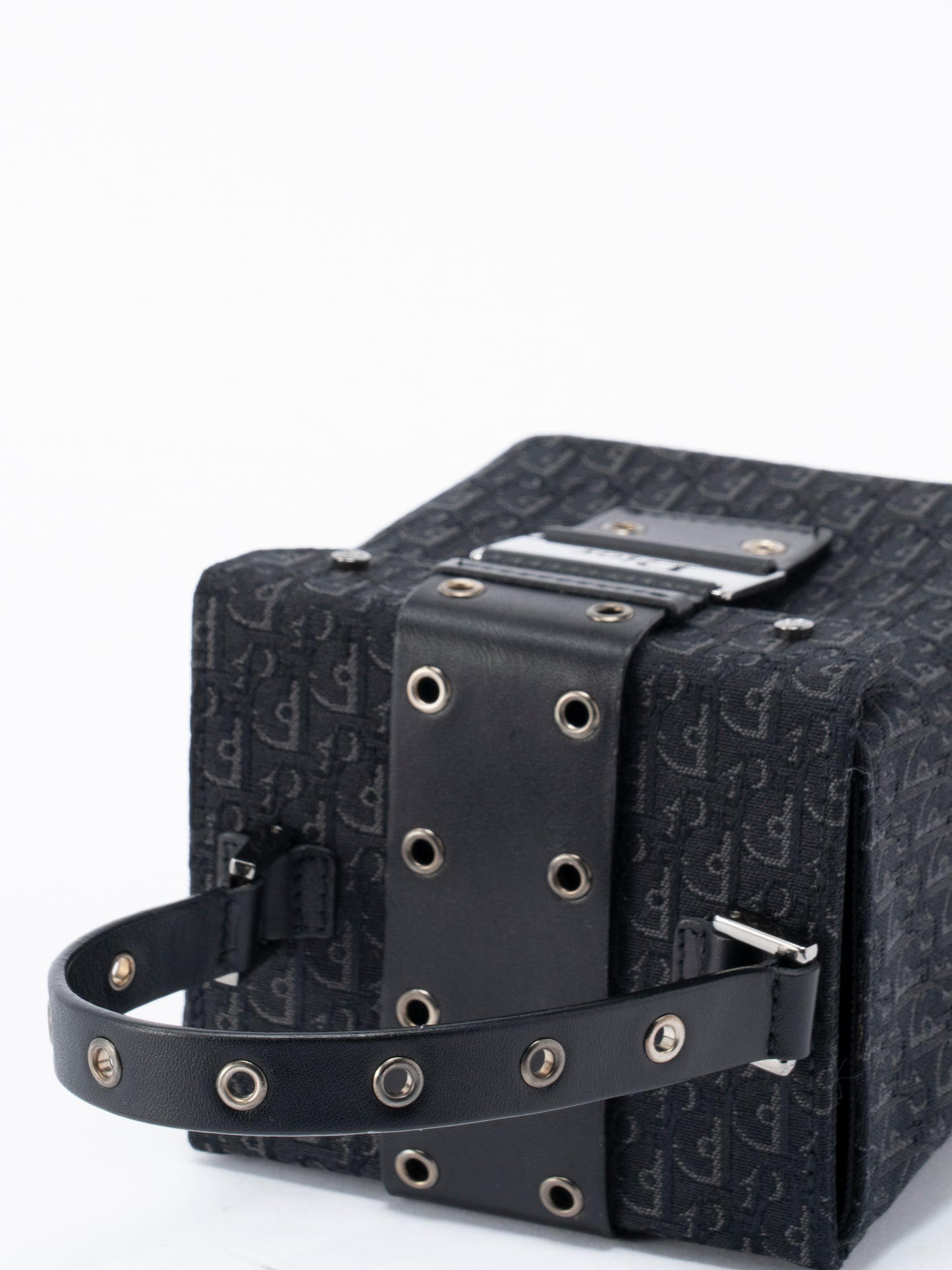 ディオール トロッター バニティバッグ ハンドバッグ キャンバス ブラック シルバー金具