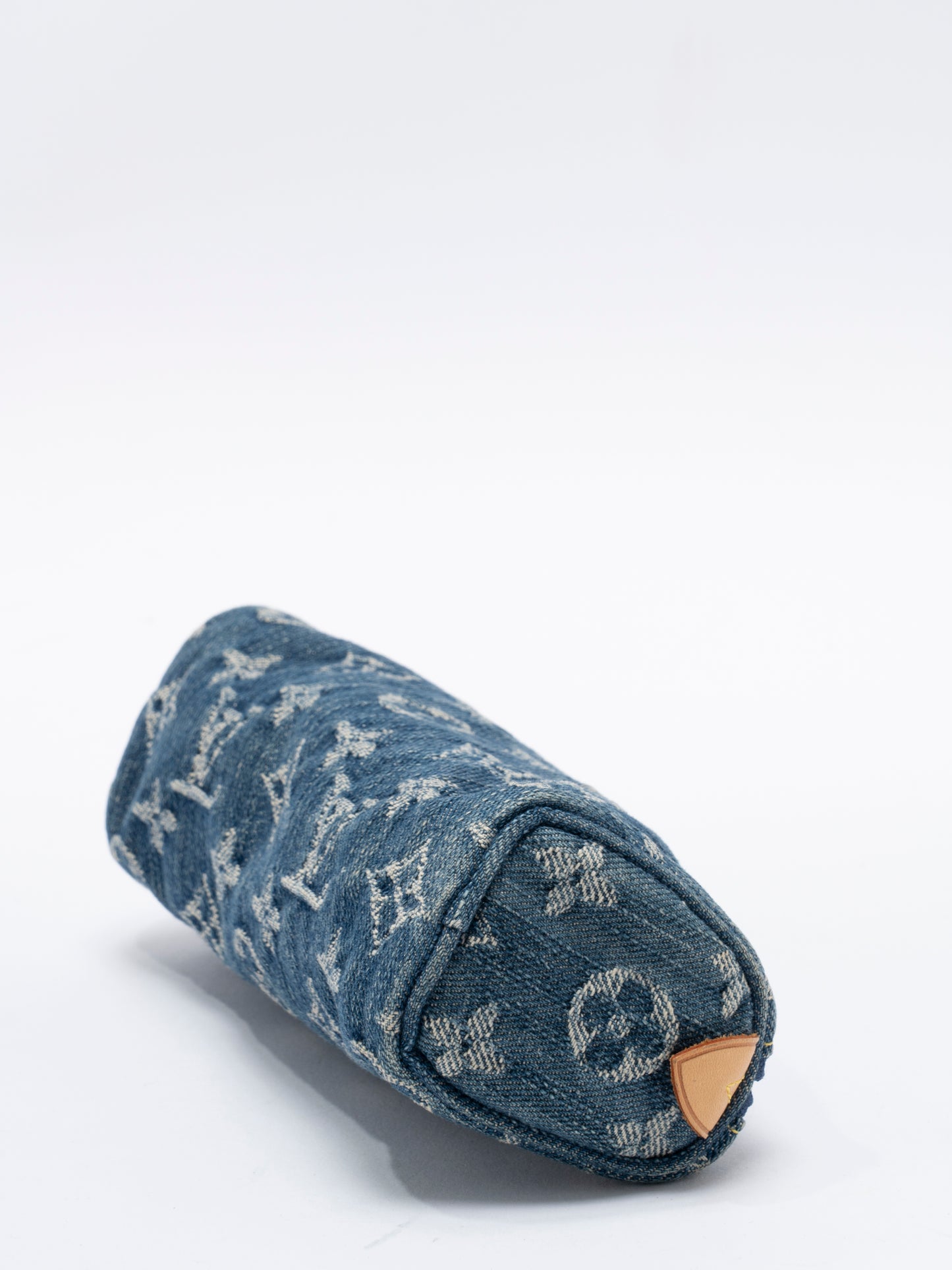 ルイ・ヴィトン M95081 トゥルース スピーディPM ポーチ モノグラムデニム ブルー ゴールド金具