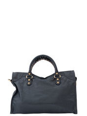 Balenciaga The City 2-Way Handbag Leather Light Gray Gold-Tone Hardware