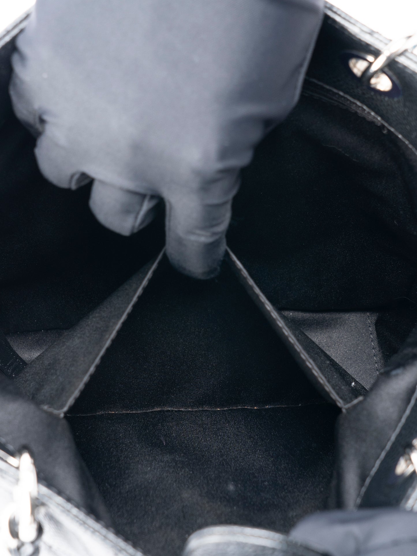 シャネル PSTチェーントートバッグ キャビアスキン ブラック シルバー金具