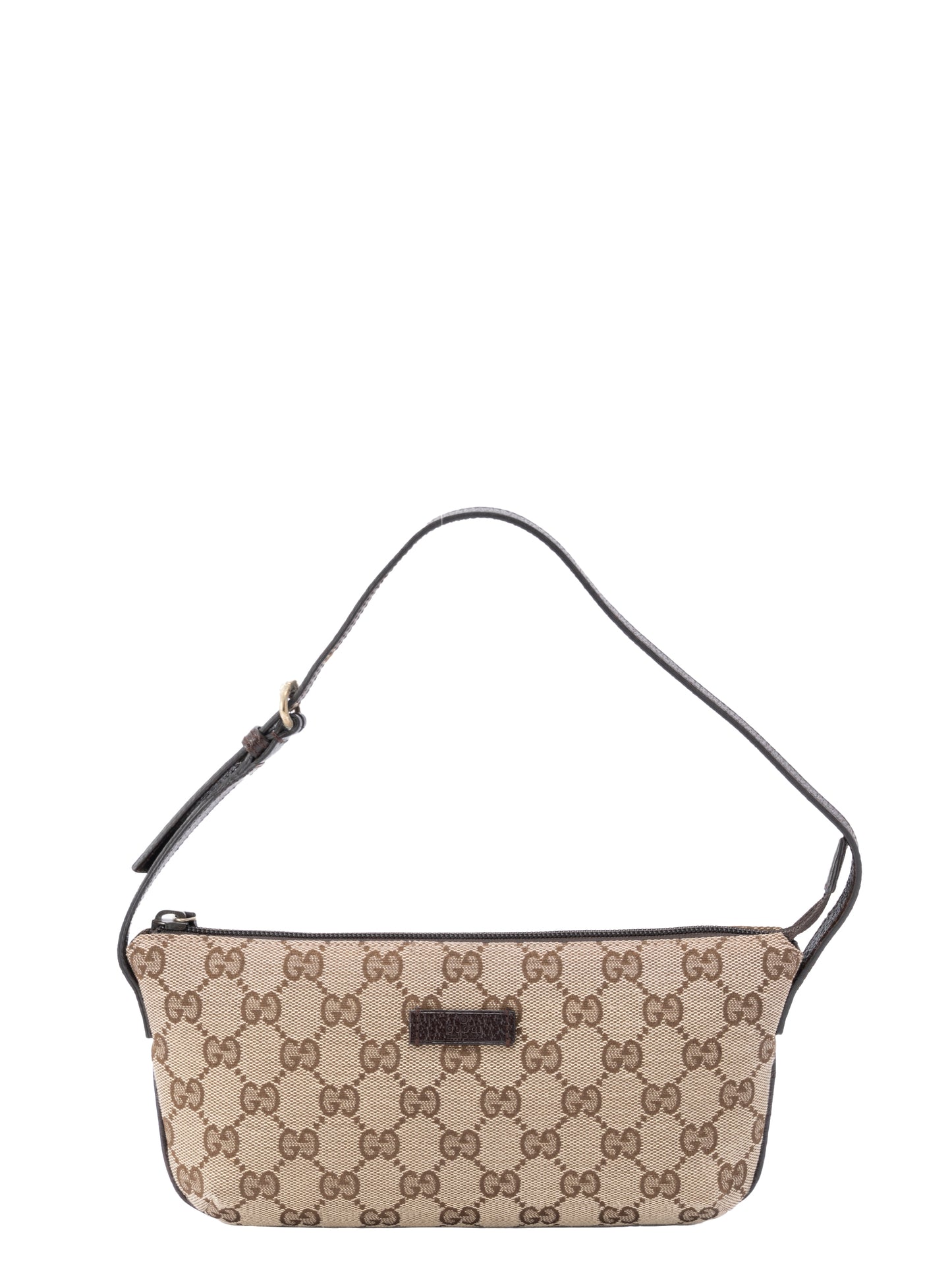 グッチ GGキャンバス  ハンドポーチ キャンバス ベージュ ゴールド金具