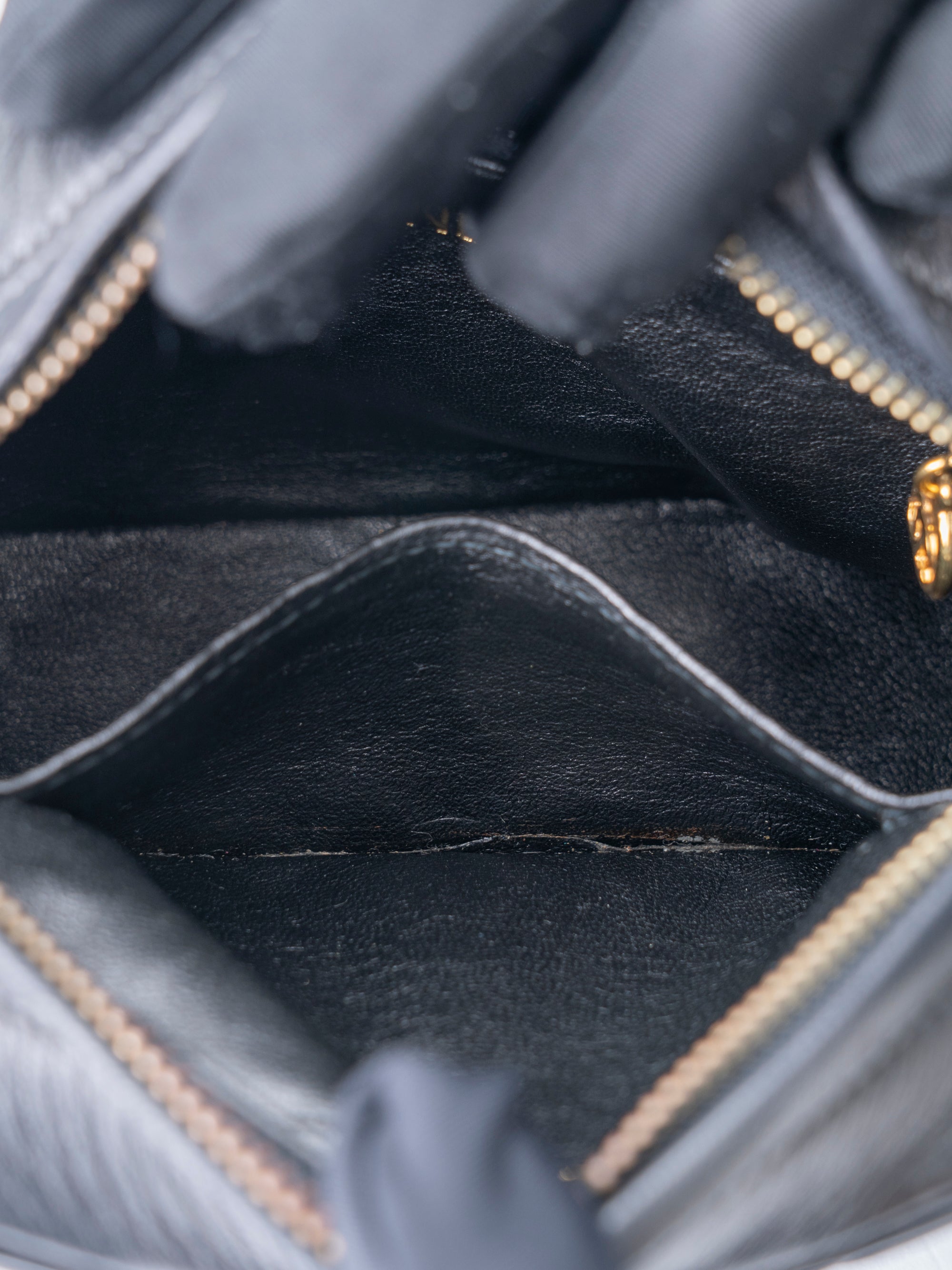 CHANEL V-Stitch Chain Camera Bag Lambskin Black Gold Hardware