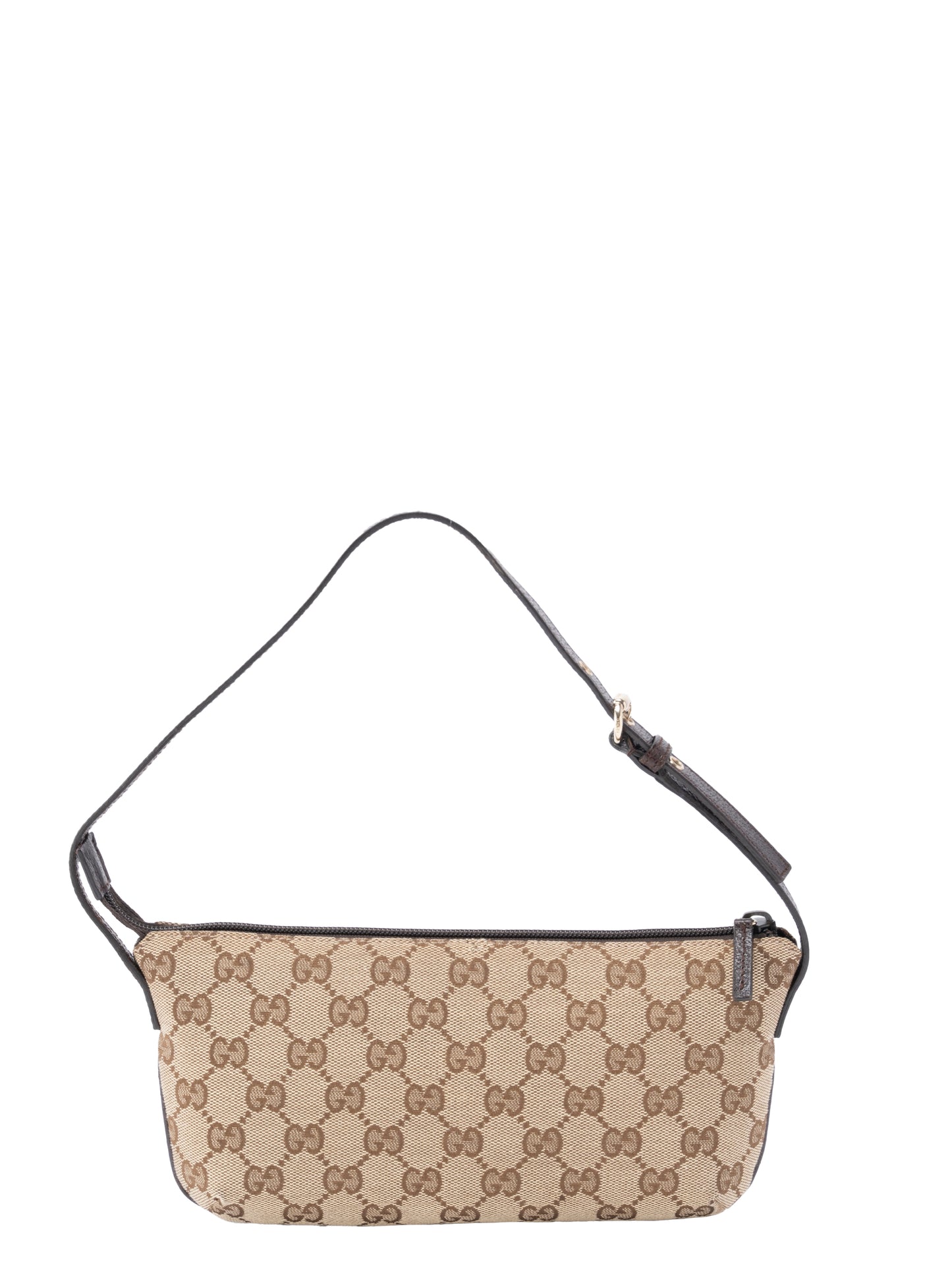 グッチ GGキャンバス  ハンドポーチ キャンバス ベージュ ゴールド金具