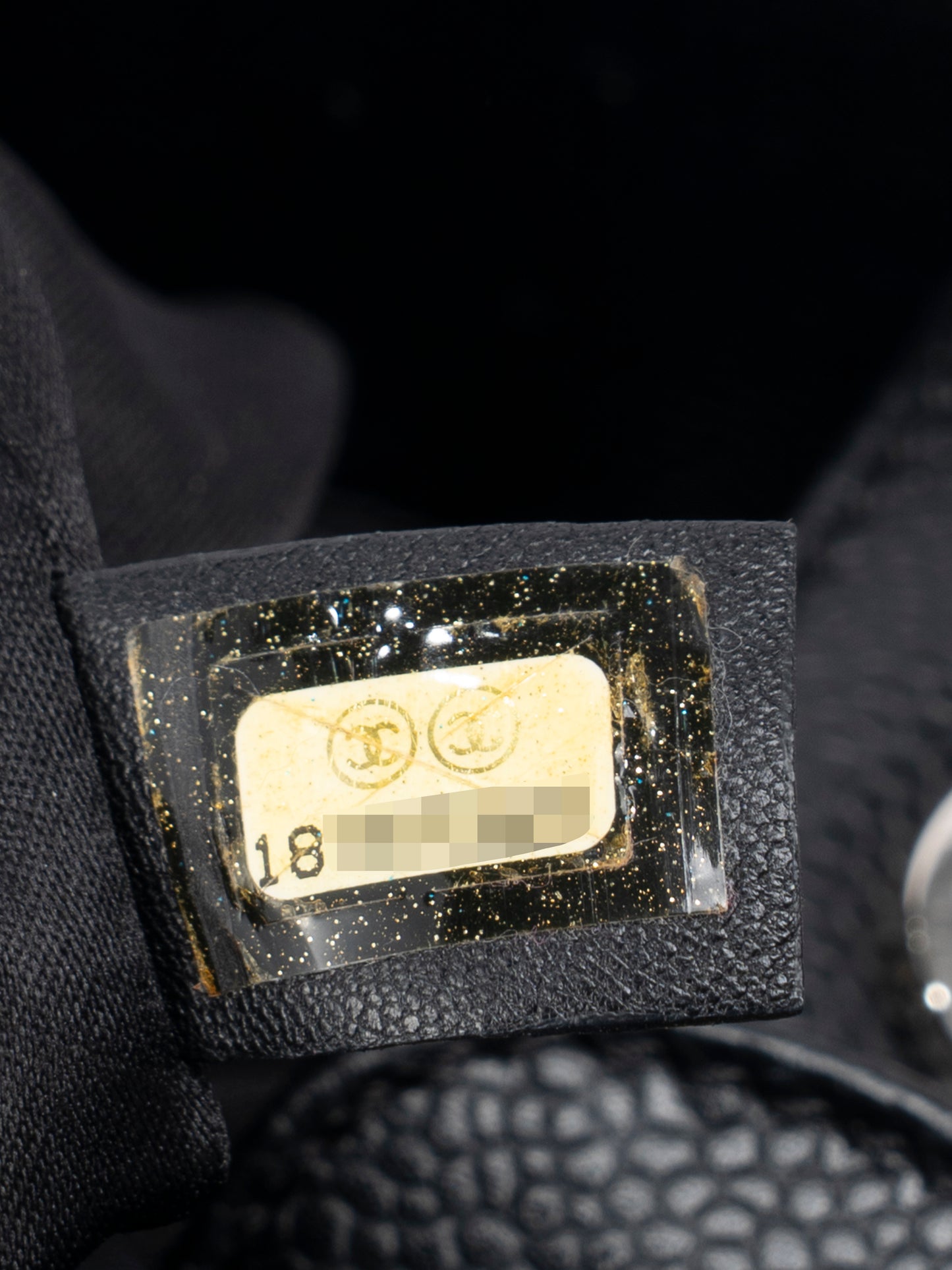 シャネル PSTチェーントートバッグ キャビアスキン ブラック シルバー金具