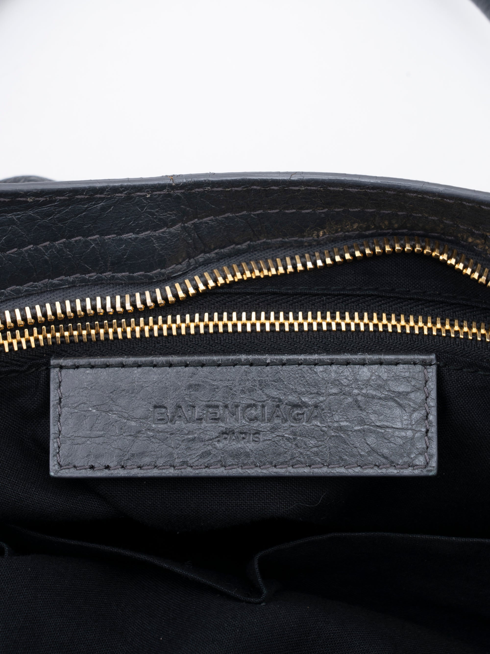 Balenciaga The City 2-Way Handbag Leather Light Gray Gold-Tone Hardware