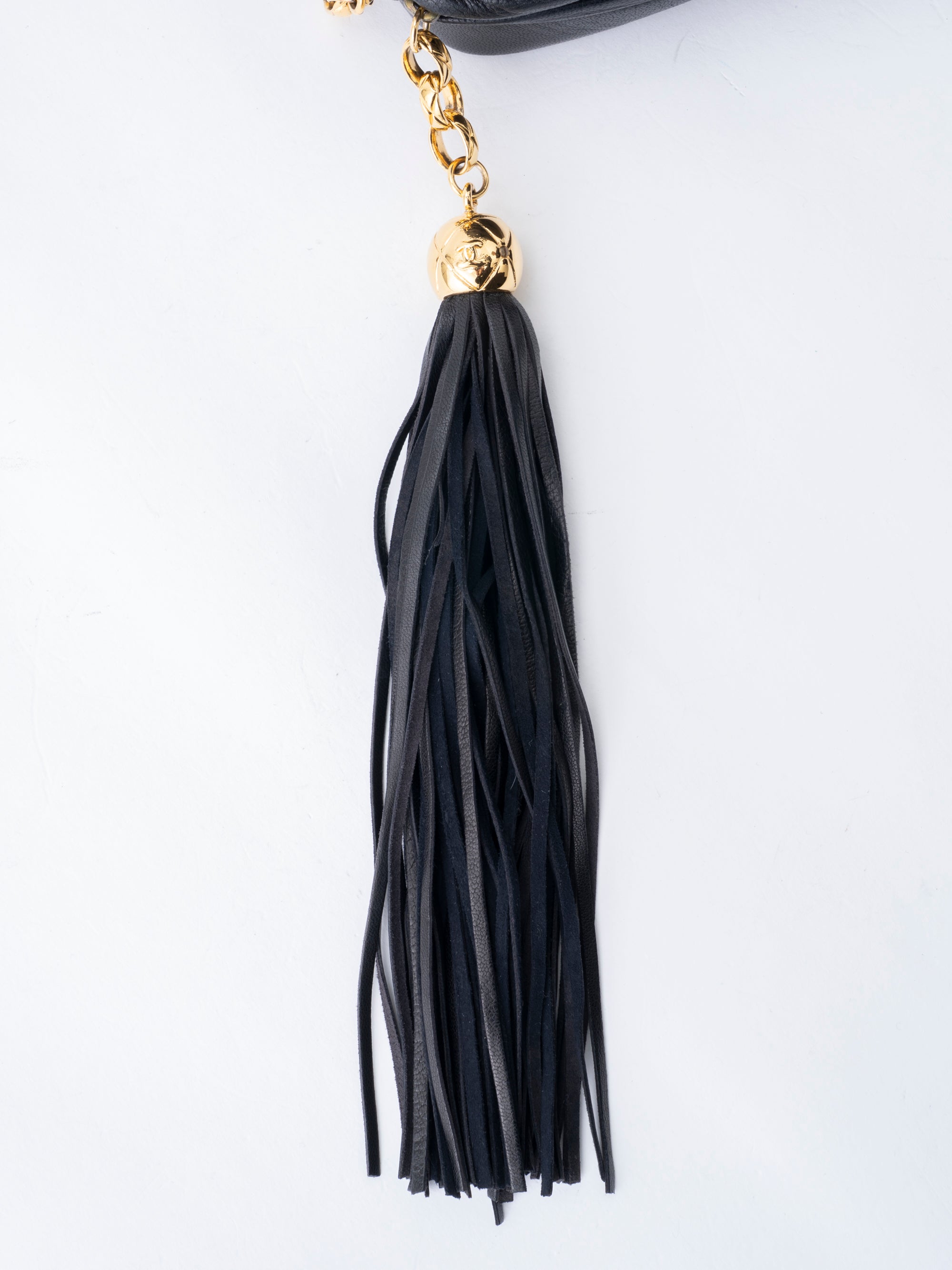 CHANEL V-Stitch Chain Camera Bag Lambskin Black Gold Hardware