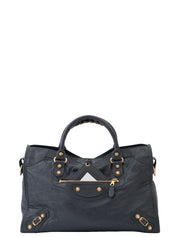 Balenciaga The City 2-Way Handbag Leather Light Gray Gold-Tone Hardware
