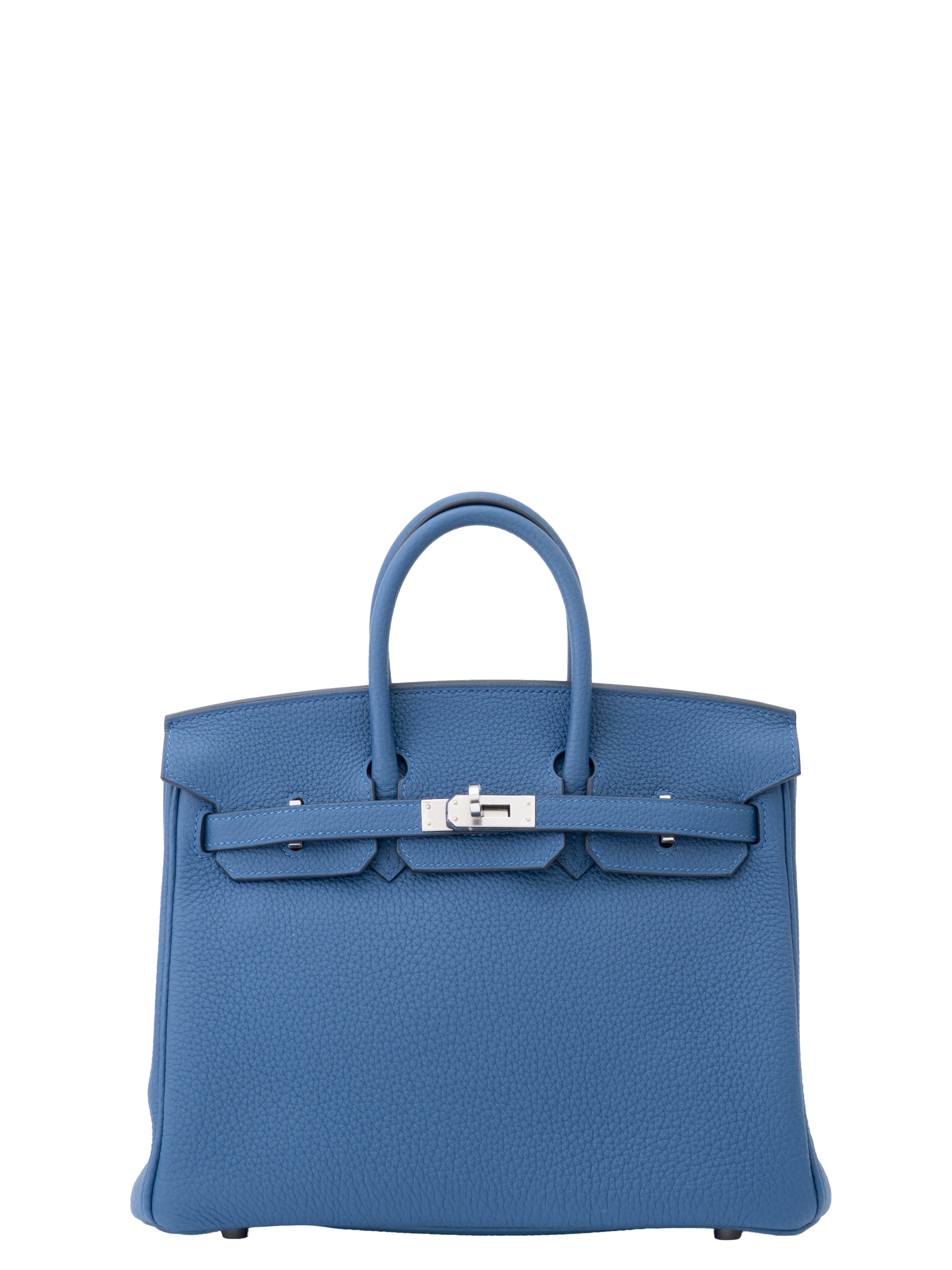 Hermès Birkin 25 Handbag K Stamp: 2025 Togo Bleu Tie P5 Silver Hardware Brand New