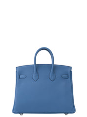 Hermès Birkin 25 Handbag K Stamp: 2025 Togo Bleu Tie P5 Silver Hardware Brand New