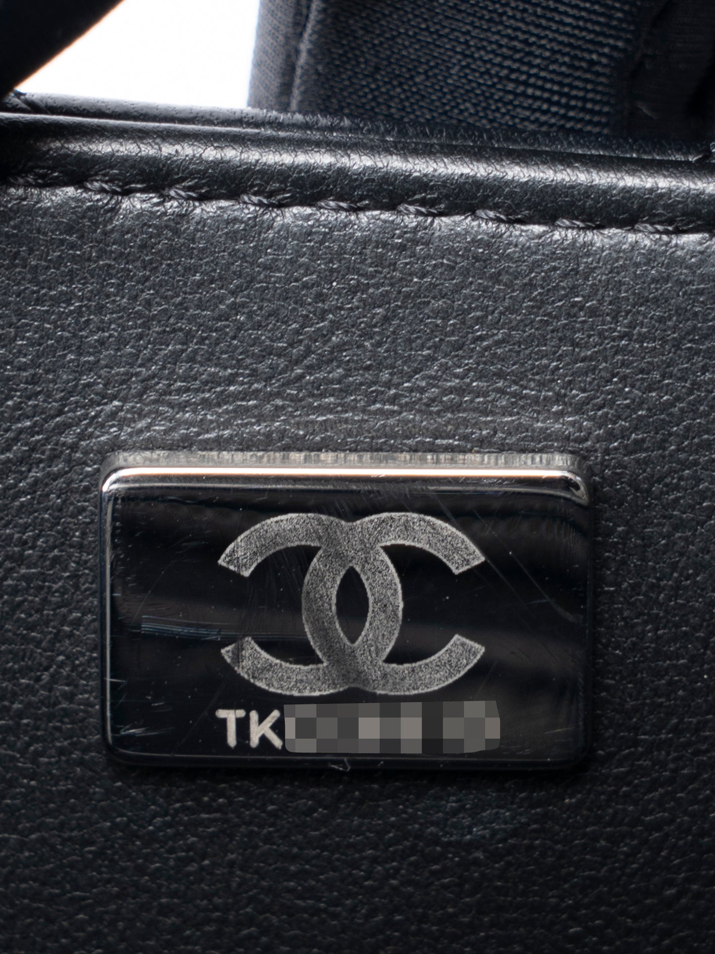 シャネル トップハンドル ミニフラップ シリアルプレート 2WAYショルダーバッグ ラムスキン ブラック ブラック金具