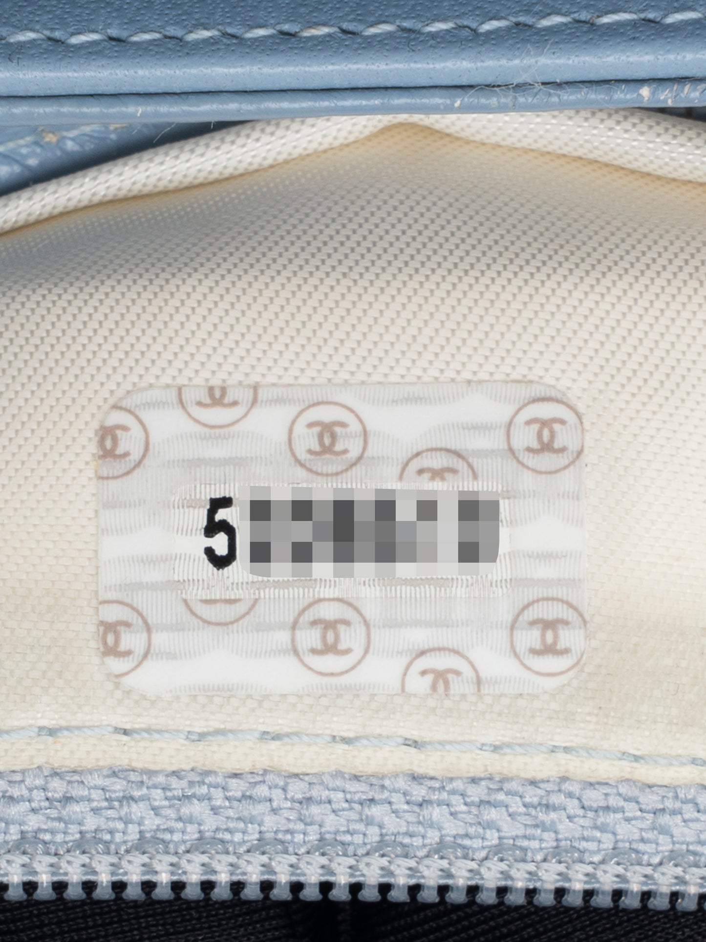 シャネル ココマーク ハンドバッグ ラムスキン ライトブルー ゴールド金具