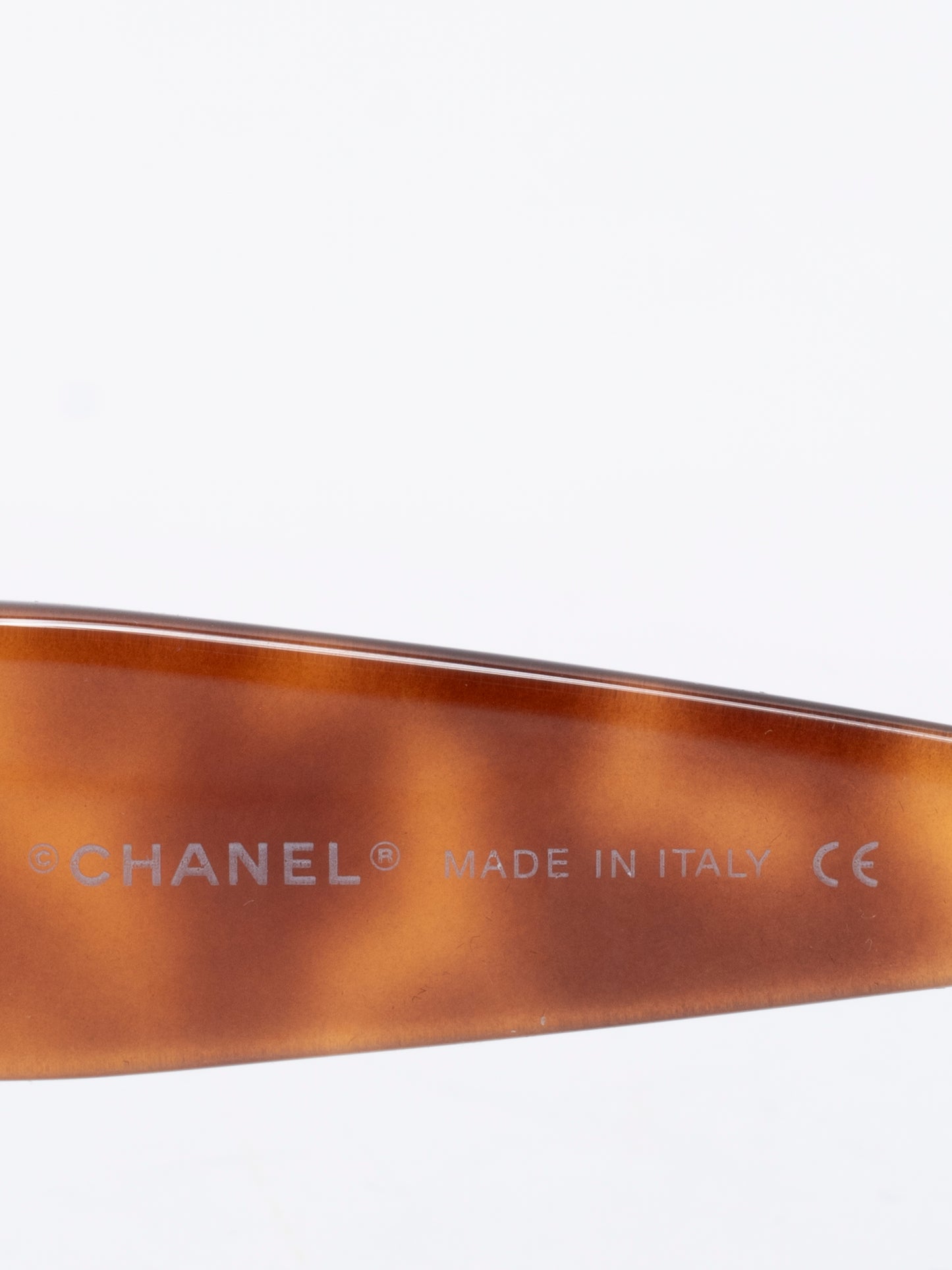 シャネル ココマーク サングラス ラインストーン プラスチック ブラウン ゴールド金具