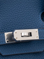 Hermès Birkin 25 Handbag K Stamp: 2025 Togo Bleu Tie P5 Silver Hardware Brand New