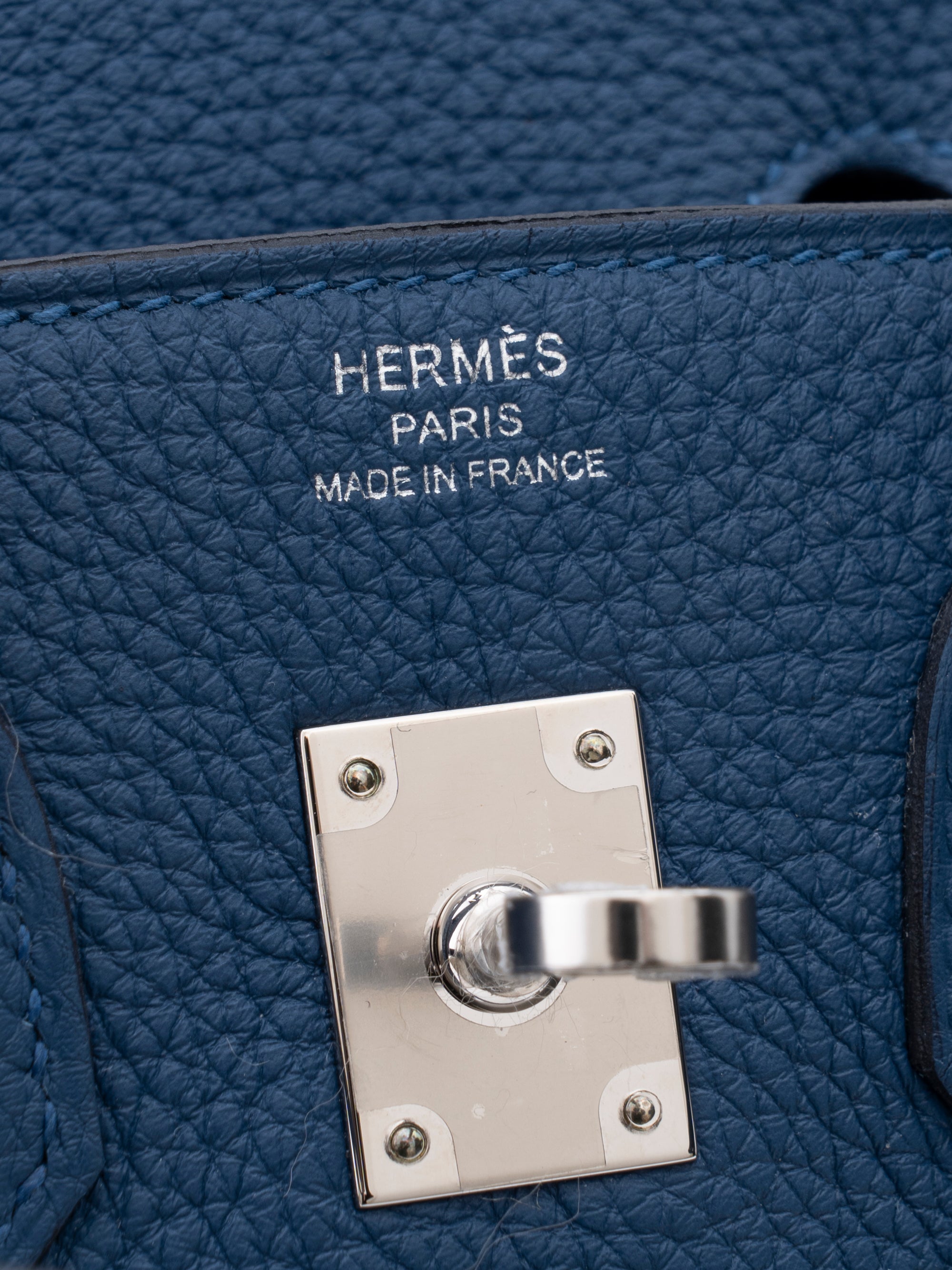 Hermès Birkin 25 Handbag K Stamp: 2025 Togo Bleu Tie P5 Silver Hardware Brand New