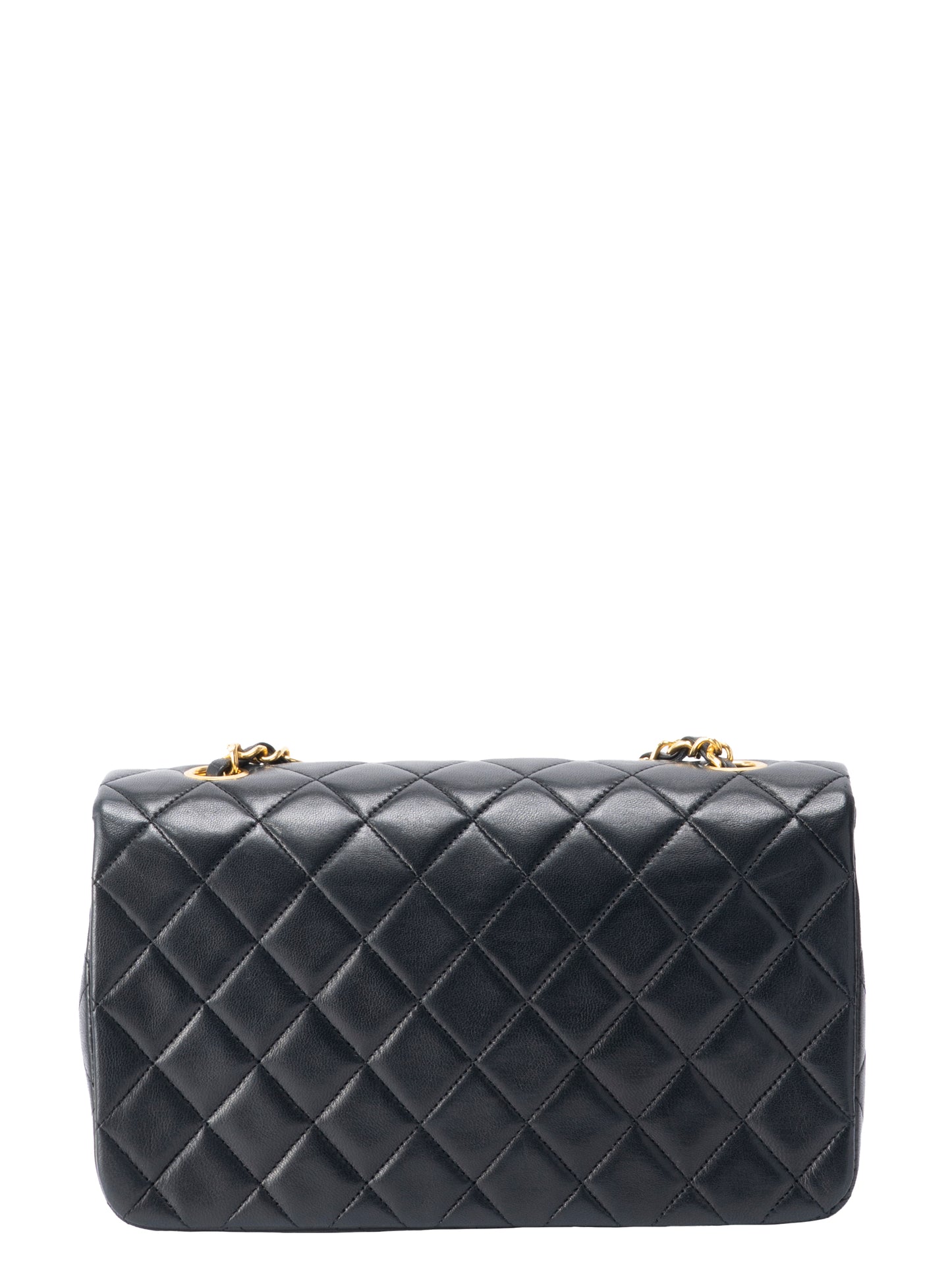 シャネル マトラッセ フルフラップ チェーンショルダーバッグ ラムスキン ブラック ゴールド金具