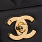 シャネル Wフラップ マトラッセ25 チェーンショルダー バッグ ラムスキン ブラック ゴールド金具