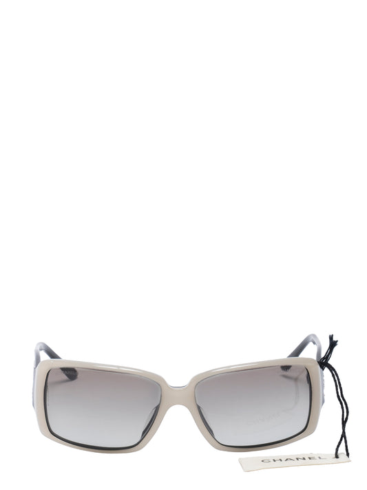 シャネル ココマーク サングラス ラインストーン プラスチック ブラック シルバー金具