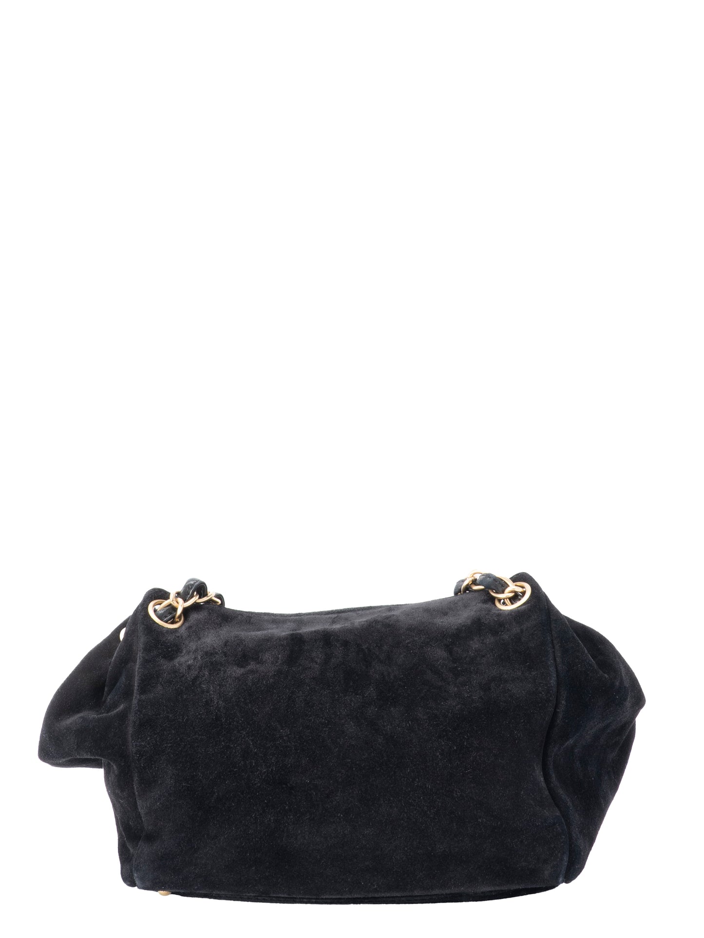 シャネル ココマーク チェーンショルダーバッグ スエード ブラック ゴールド金具