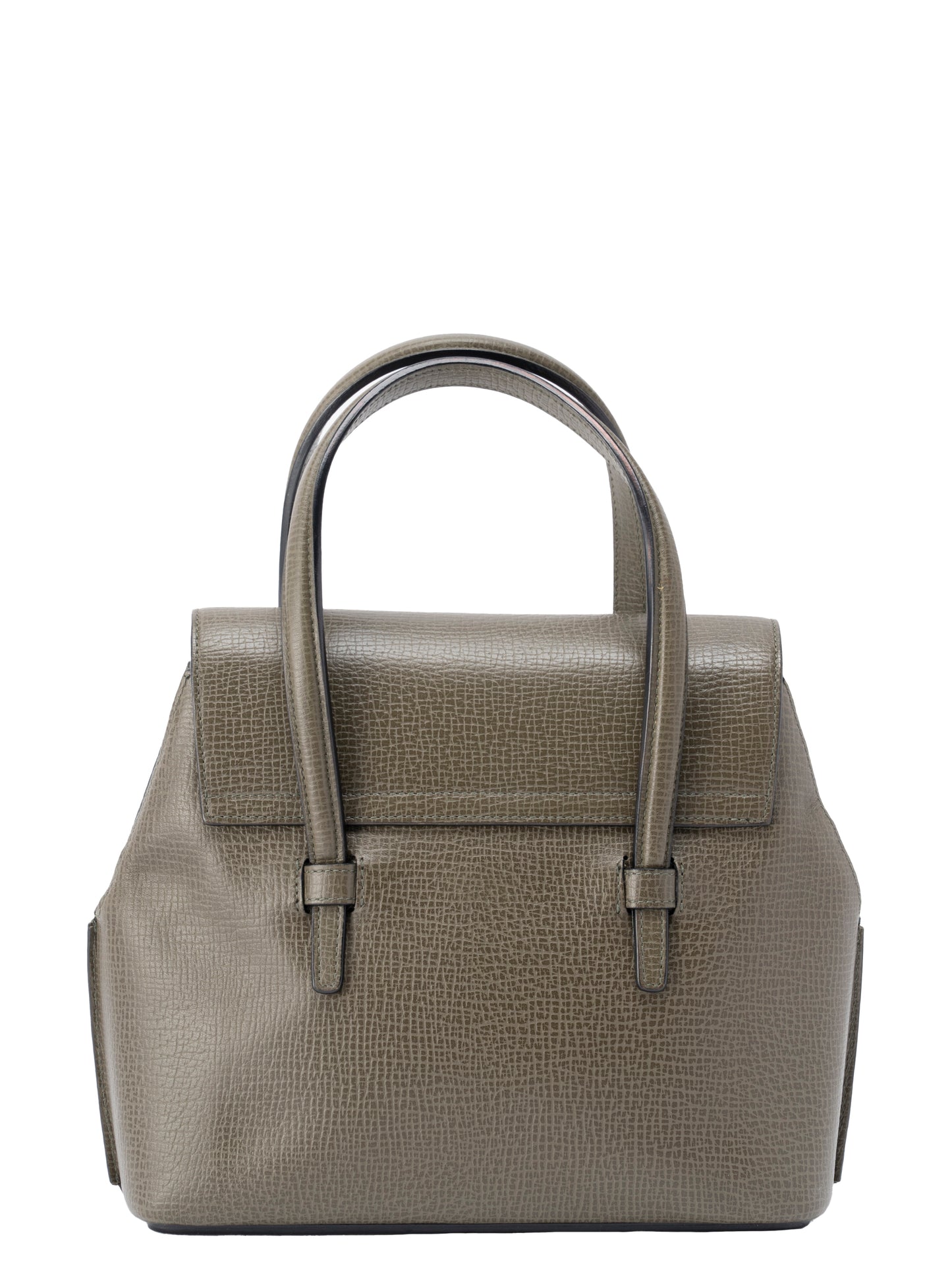 ロエベ 2WAYハンドバッグ レザー カーキ ゴールド金具