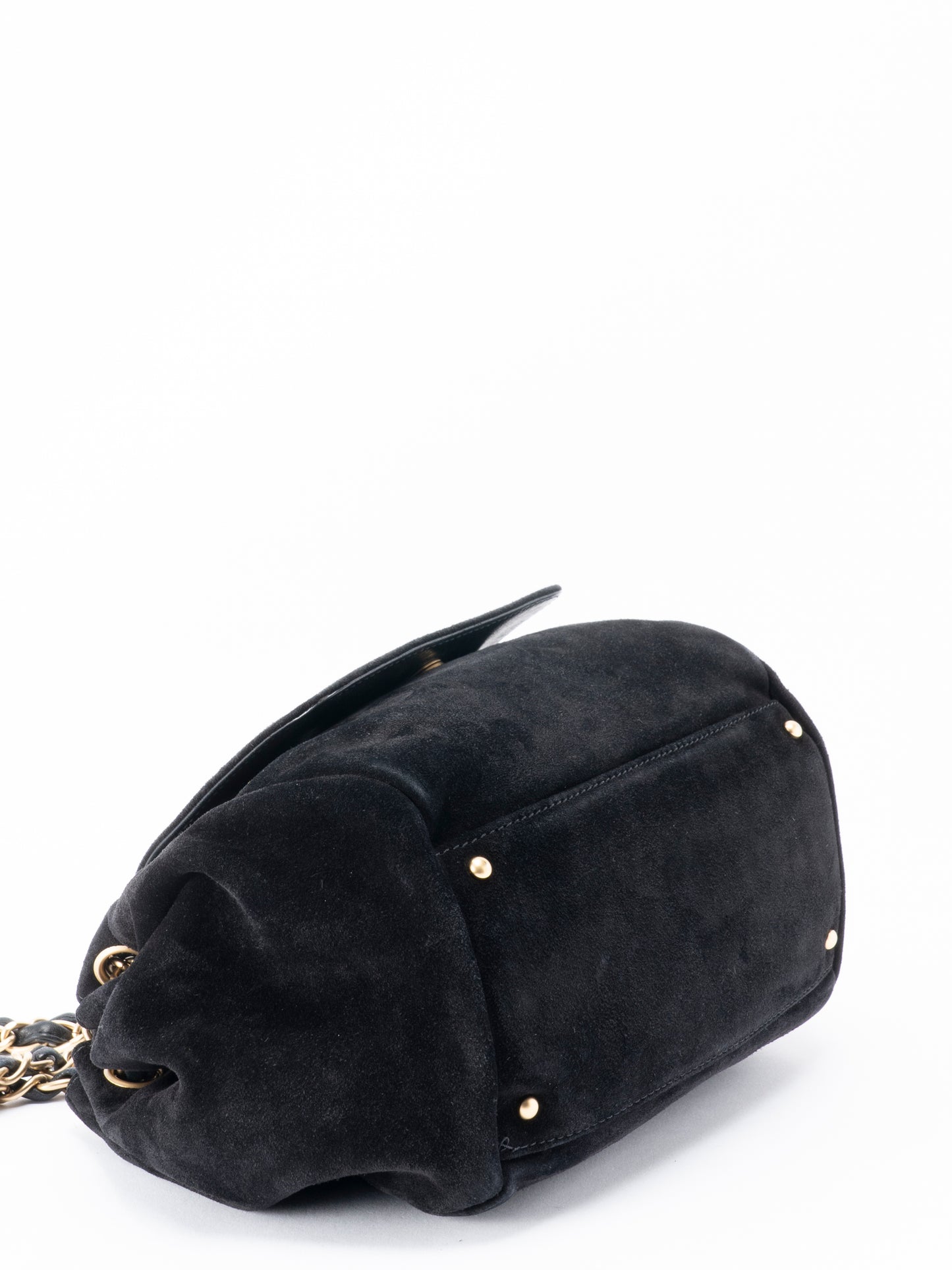 シャネル ココマーク チェーンショルダーバッグ スエード ブラック ゴールド金具