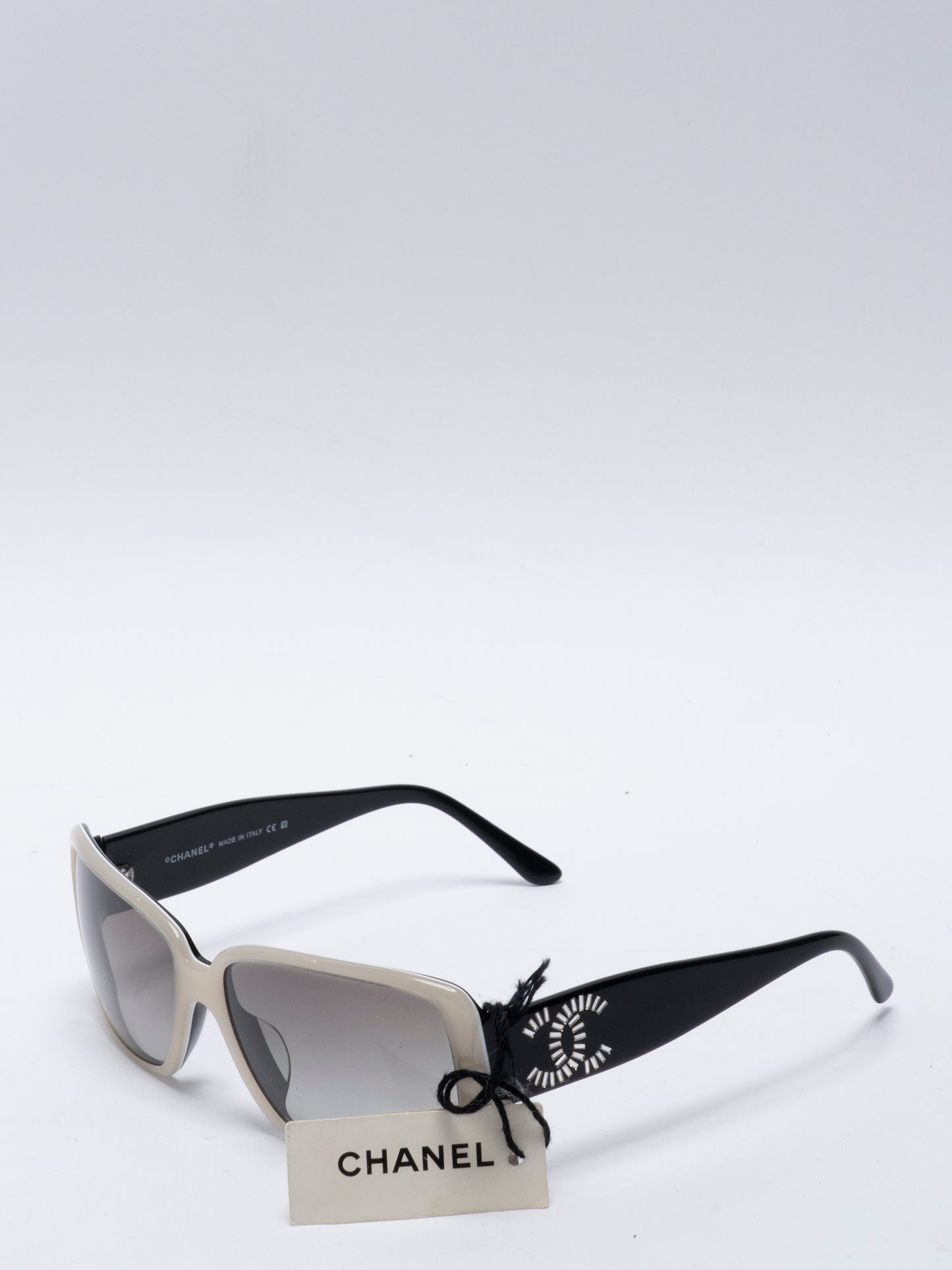 シャネル ココマーク サングラス ラインストーン プラスチック ブラック シルバー金具