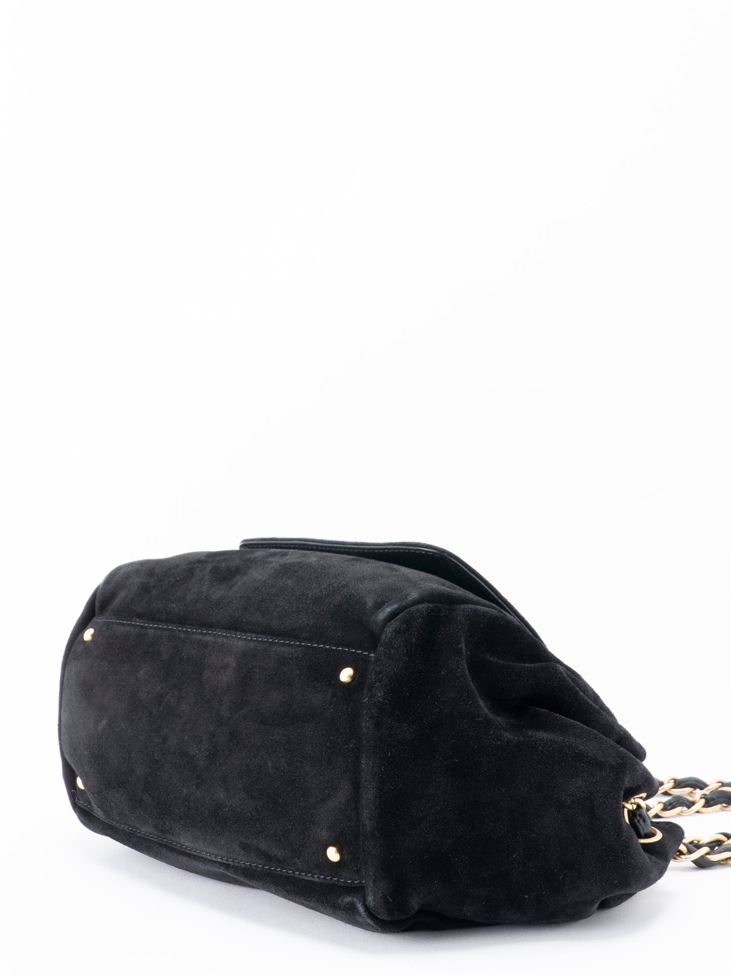 シャネル ココマーク チェーンショルダーバッグ スエード ブラック ゴールド金具