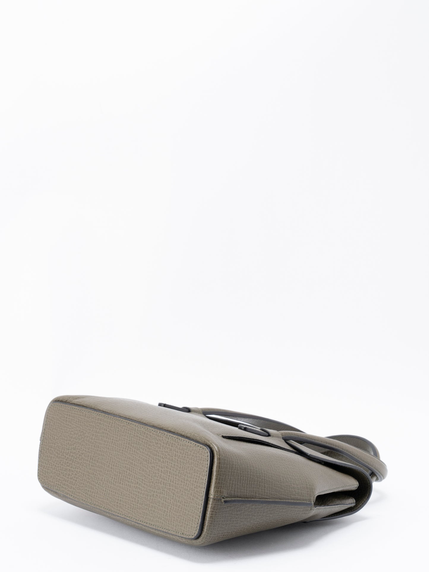 ロエベ 2WAYハンドバッグ レザー カーキ ゴールド金具