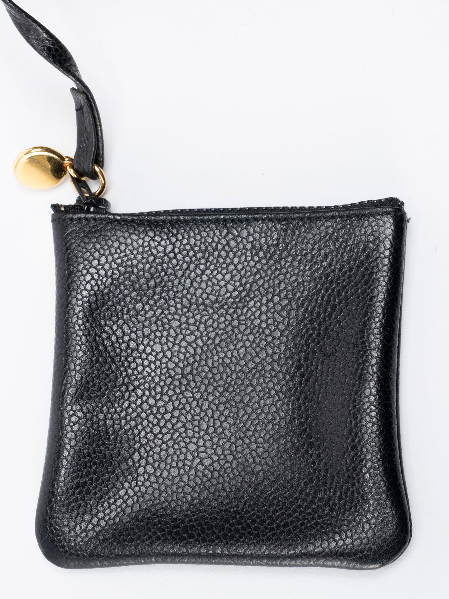 シャネル デカココ 巾着 チェーンショルダーバッグ キャビアスキン ブラック ゴールド金具