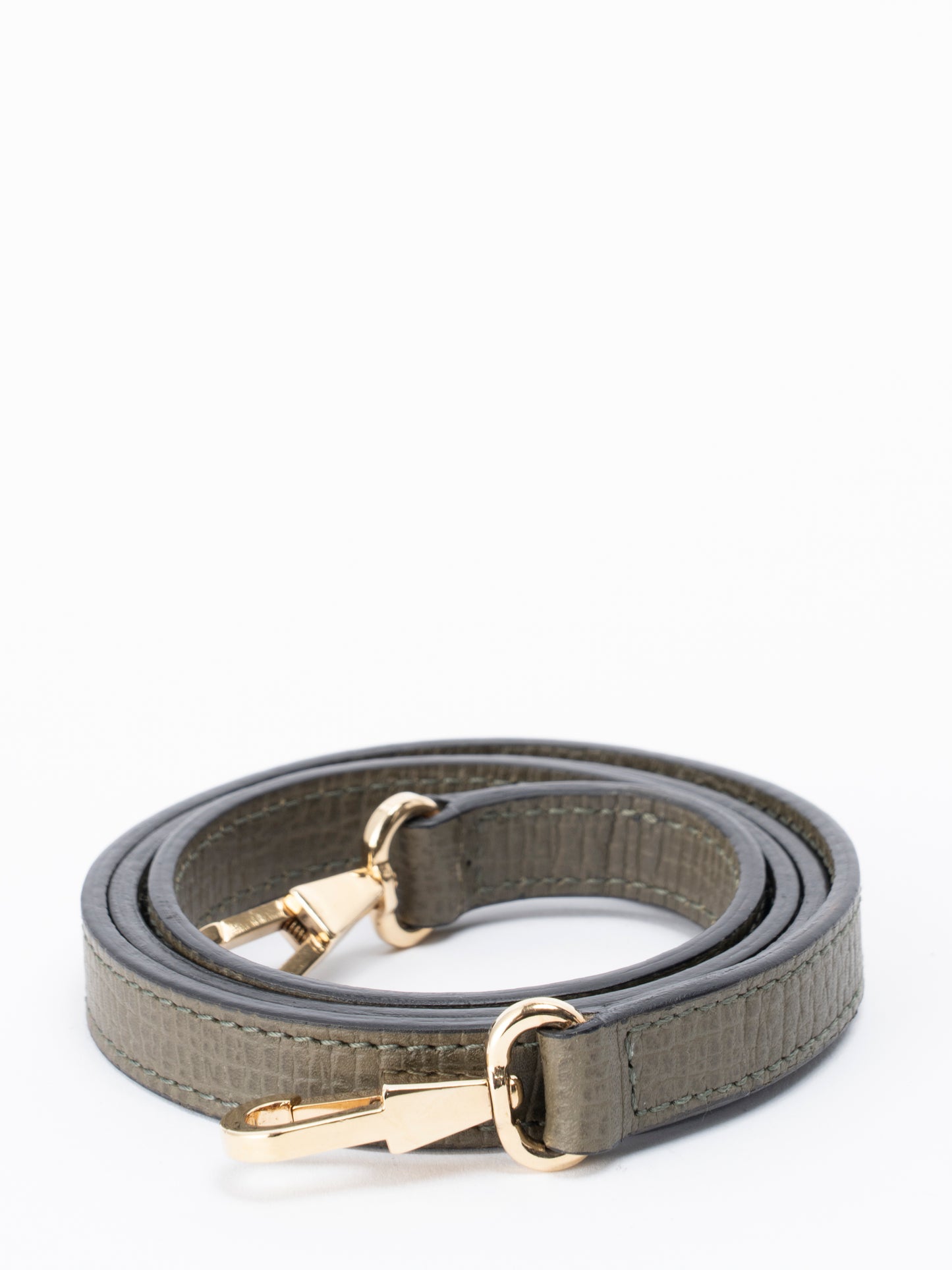 ロエベ 2WAYハンドバッグ レザー カーキ ゴールド金具