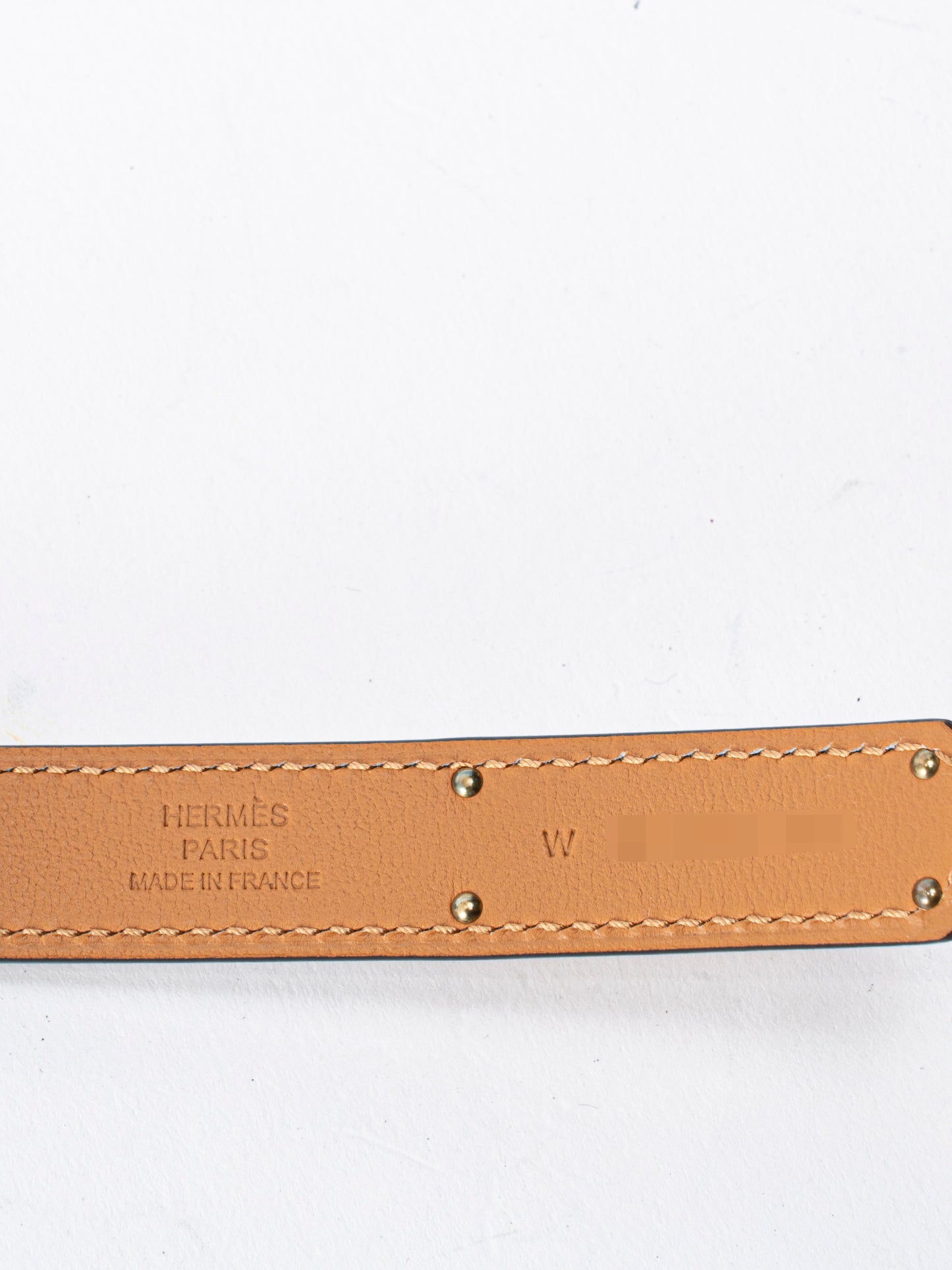 エルメス ケリー ベルト W刻:2024年 ブラン1 ピンクゴールド金具 新品