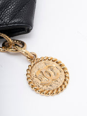 シャネル 復刻トートバッグ キャビアスキン ブラック ゴールド金具