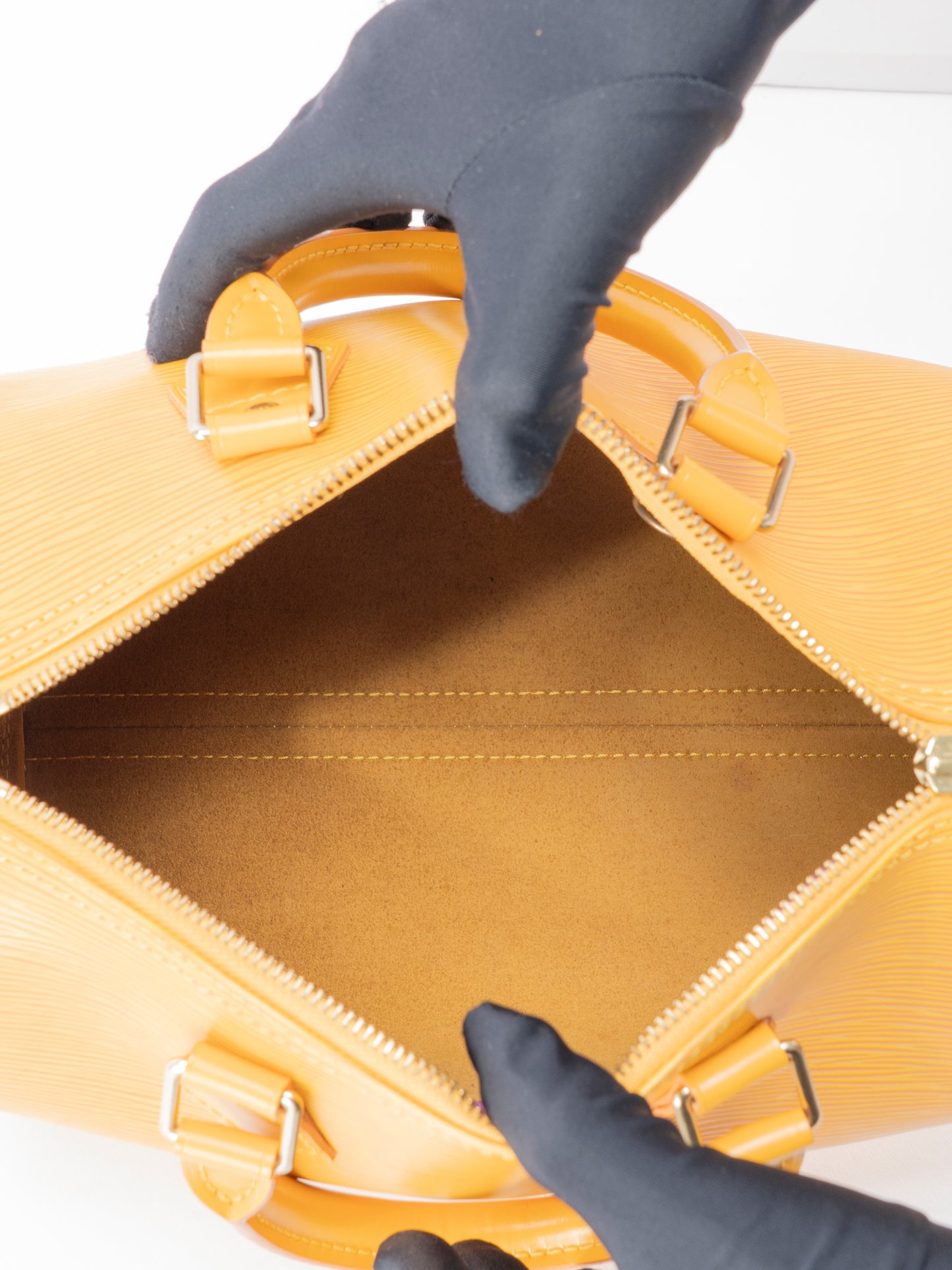 ルイ・ヴィトン M43019  スピーディ25 ハンドバッグ エピ イエロー ゴールド金具