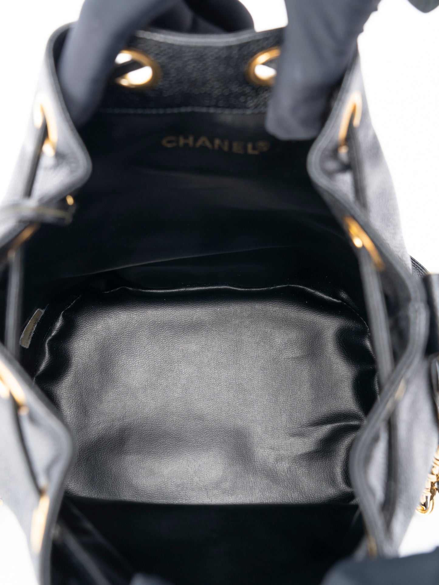 シャネル トリプルココ チェーンショルダーバッグ キャビアスキン ブラック ゴールド金具