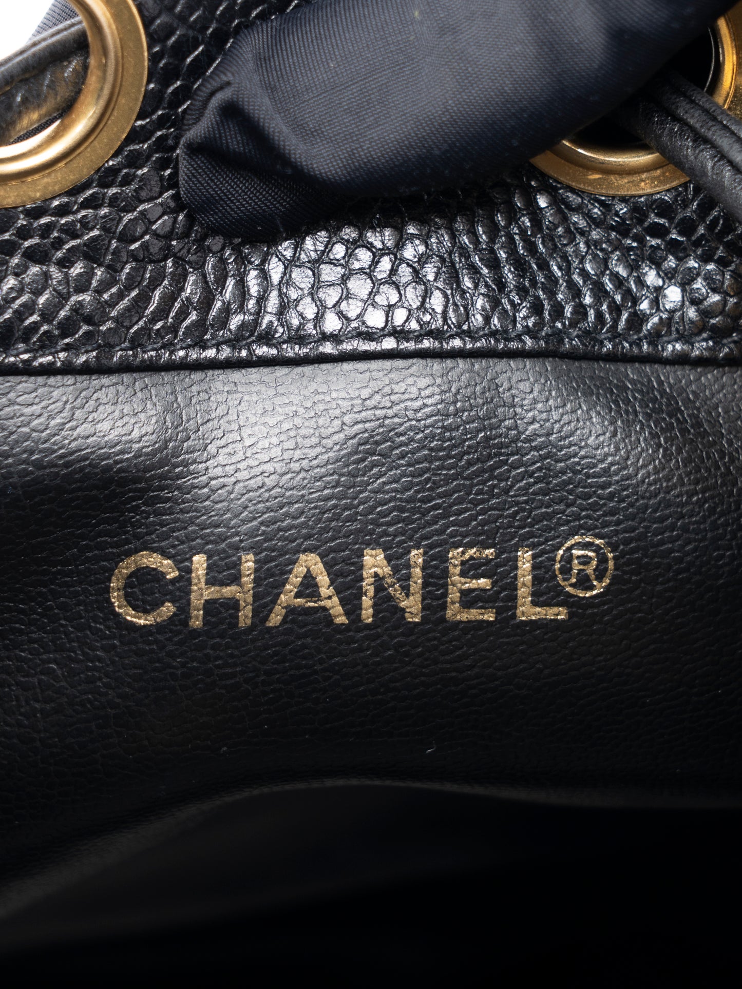 シャネル トリプルココ チェーンショルダーバッグ キャビアスキン ブラック ゴールド金具