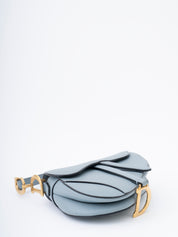 Dior Saddle Micro Bag Handbag Leather Blue Gold-tone Hardware