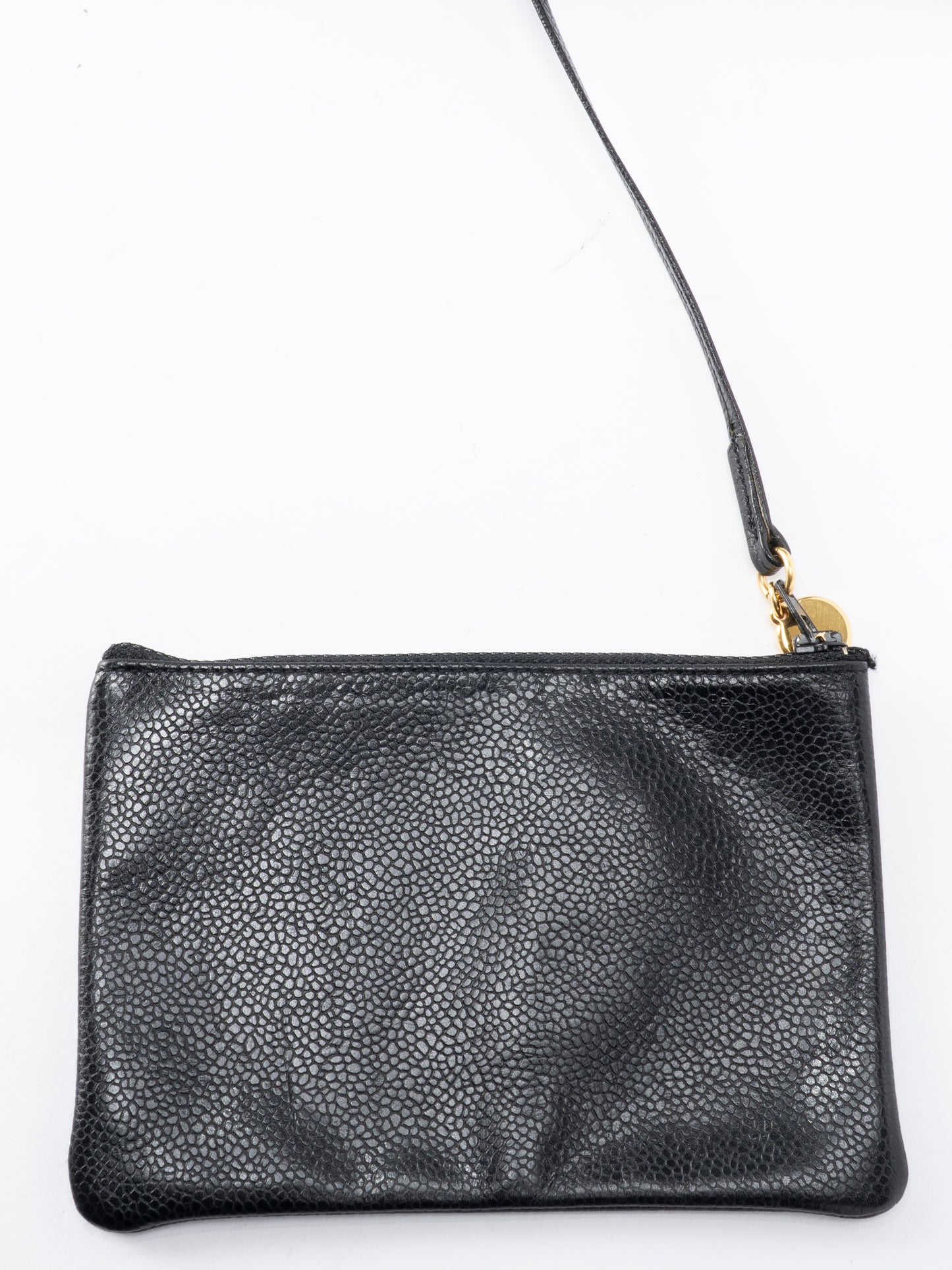 シャネル トリプルココ チェーンショルダーバッグ キャビアスキン ブラック ゴールド金具