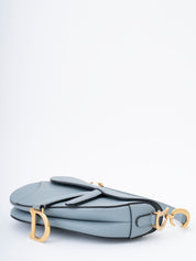 Dior Saddle Micro Bag Handbag Leather Blue Gold-tone Hardware