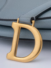 Dior Saddle Micro Bag Handbag Leather Blue Gold-tone Hardware