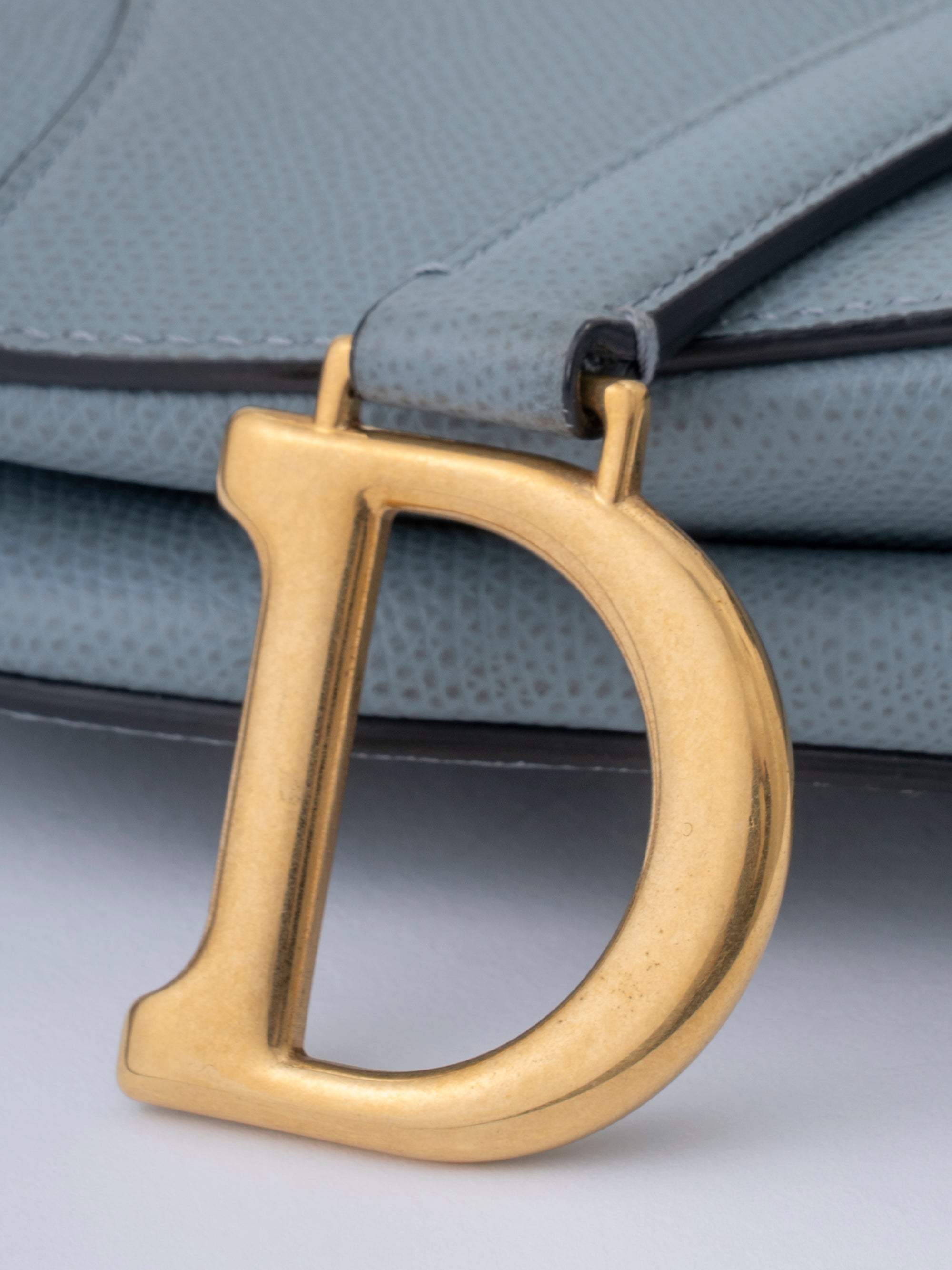 Dior Saddle Micro Bag Handbag Leather Blue Gold-tone Hardware
