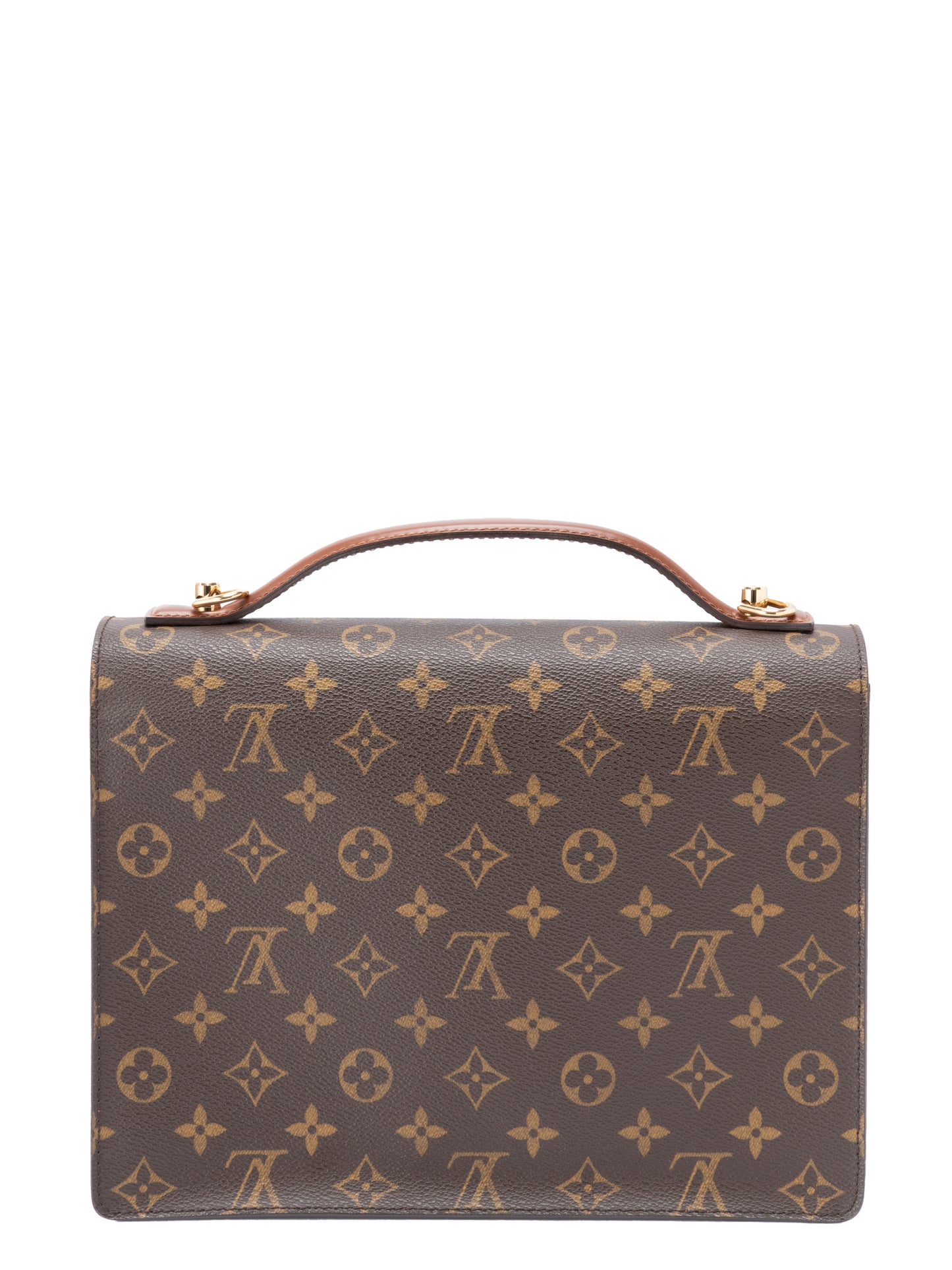ルイ・ヴィトン M51185 モンソー28 ショルダーバッグ モノグラムキャンバス ブラウン ゴールド金具
