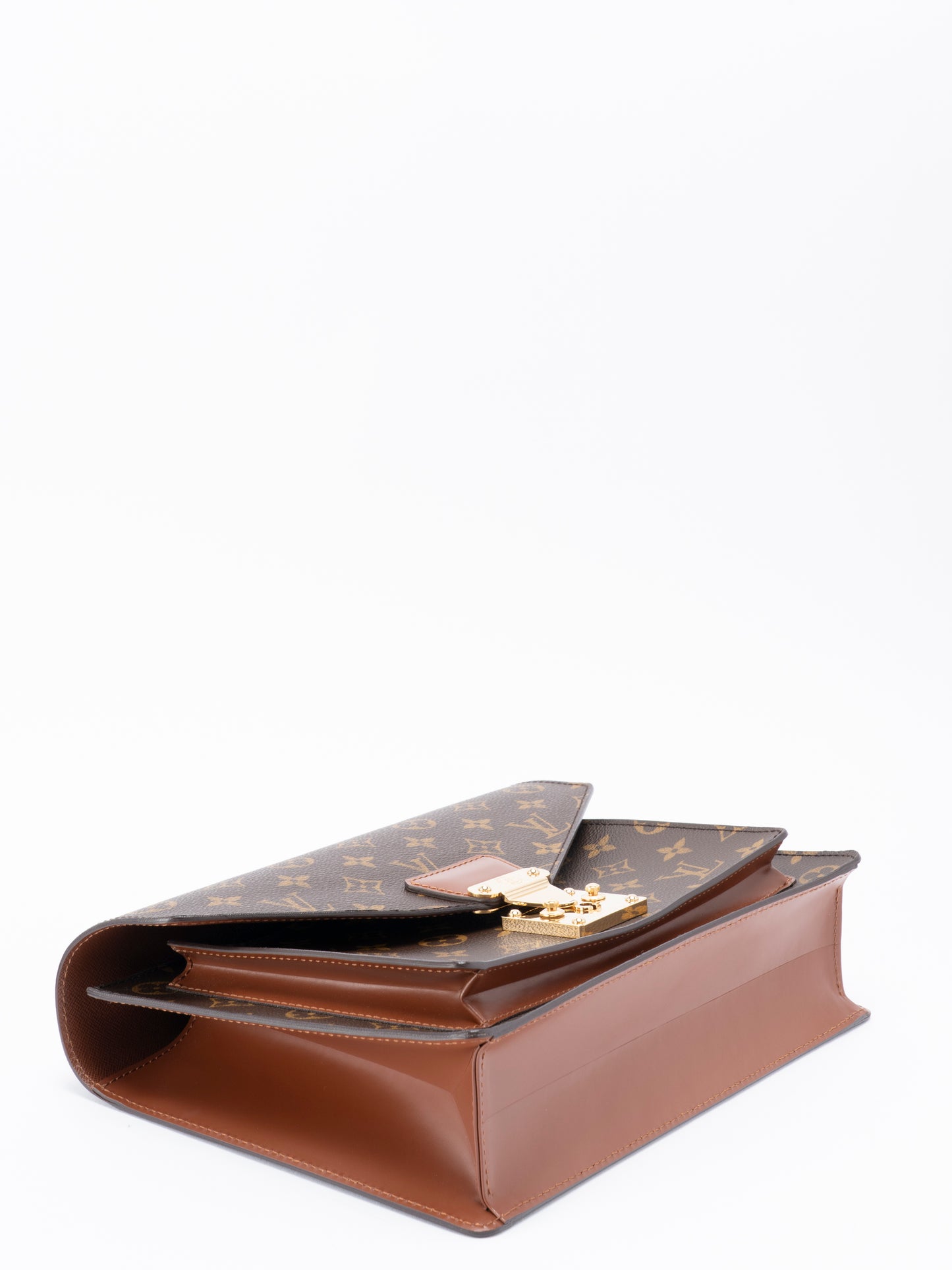 ルイ・ヴィトン M51185 モンソー28 ショルダーバッグ モノグラムキャンバス ブラウン ゴールド金具