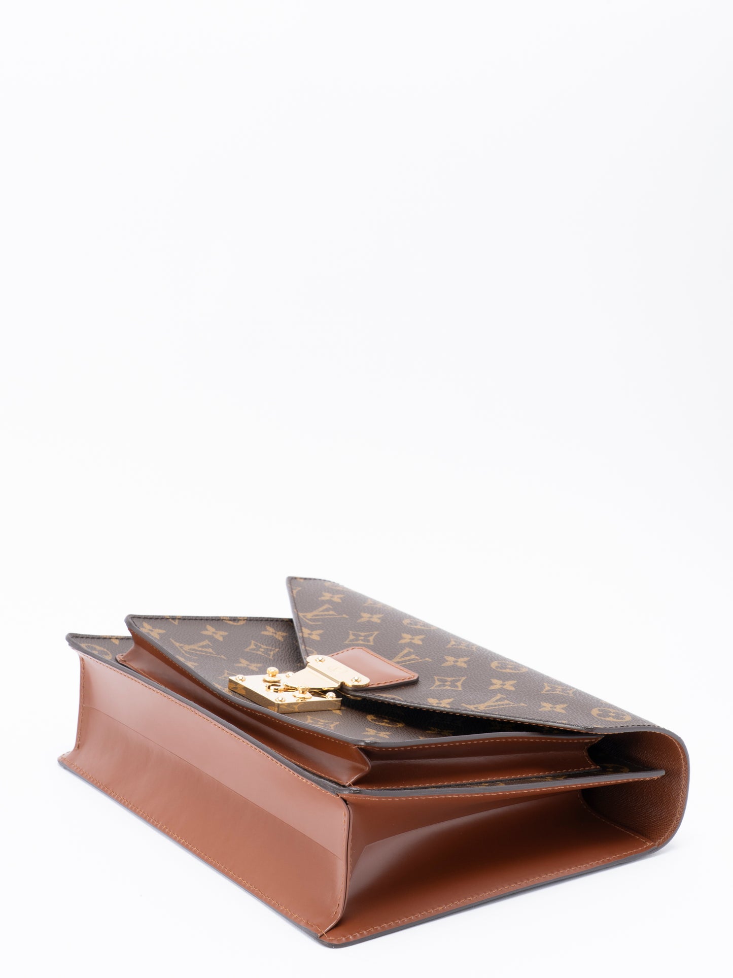 ルイ・ヴィトン M51185 モンソー28 ショルダーバッグ モノグラムキャンバス ブラウン ゴールド金具